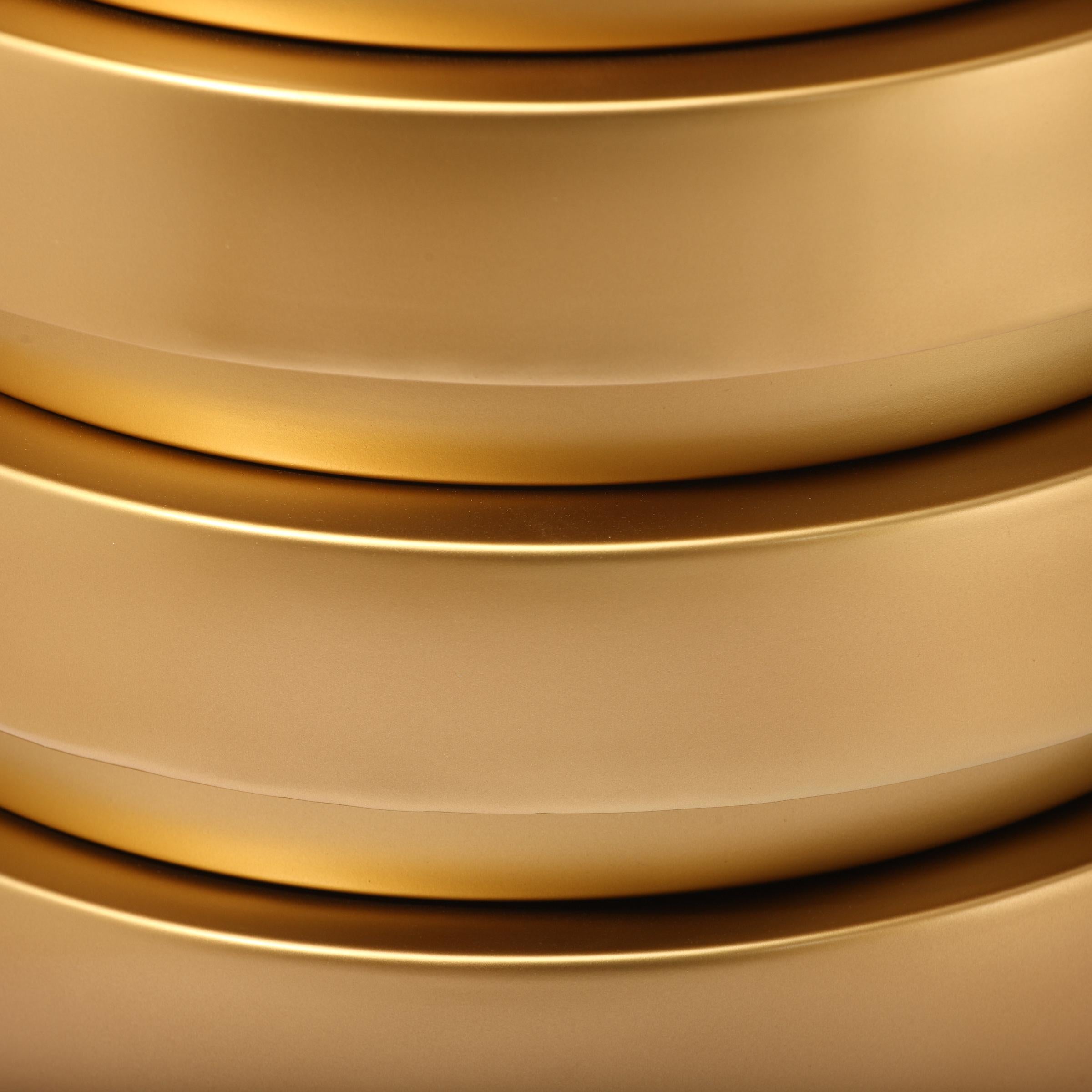 Levels Brushed Gold End Table - Luxury Home Furniture (MI)