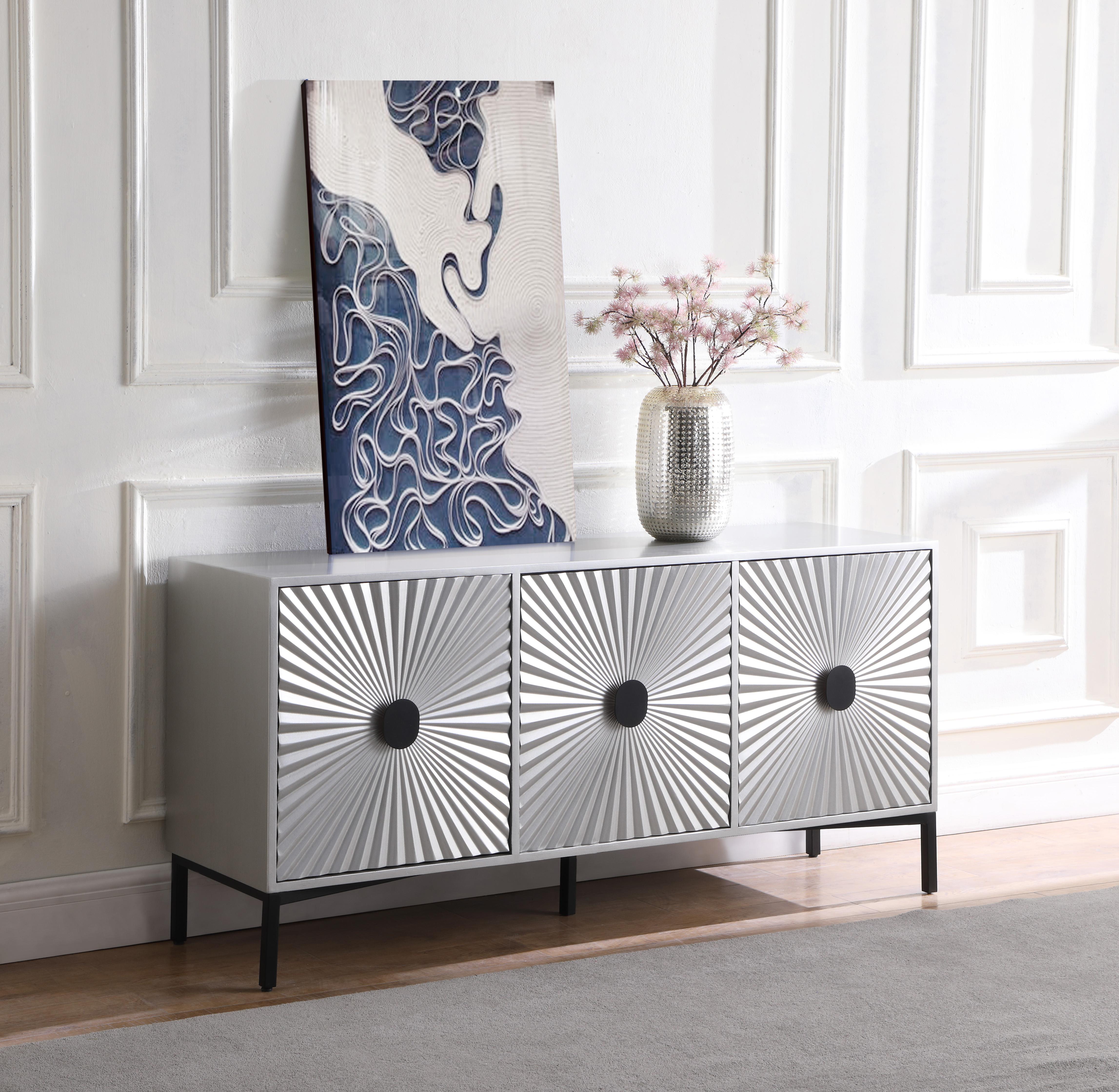 Glitz Antique Silver Sideboard/Buffet - Luxury Home Furniture (MI)