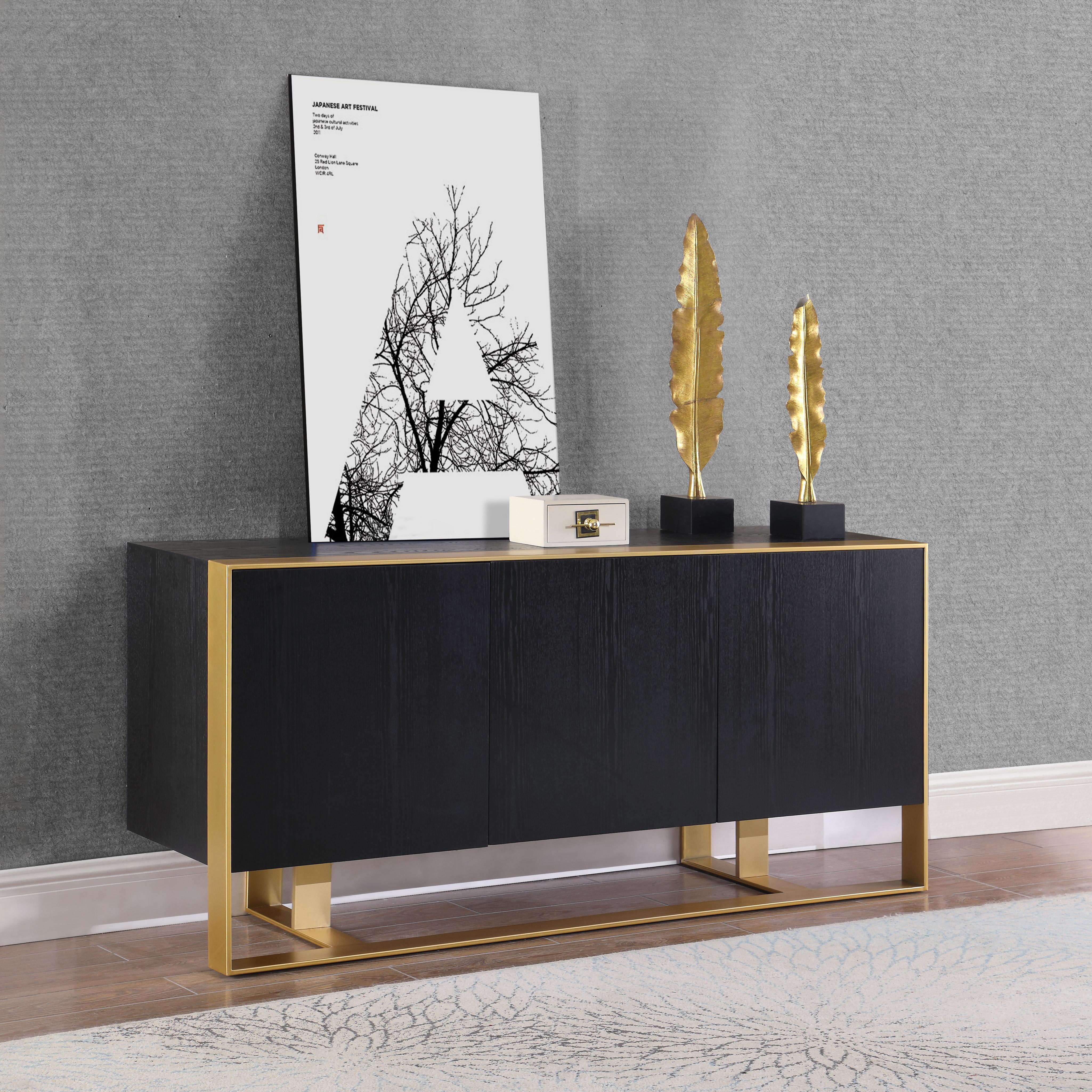 Sherwood Black Wood Sideboard/Buffet - Luxury Home Furniture (MI)