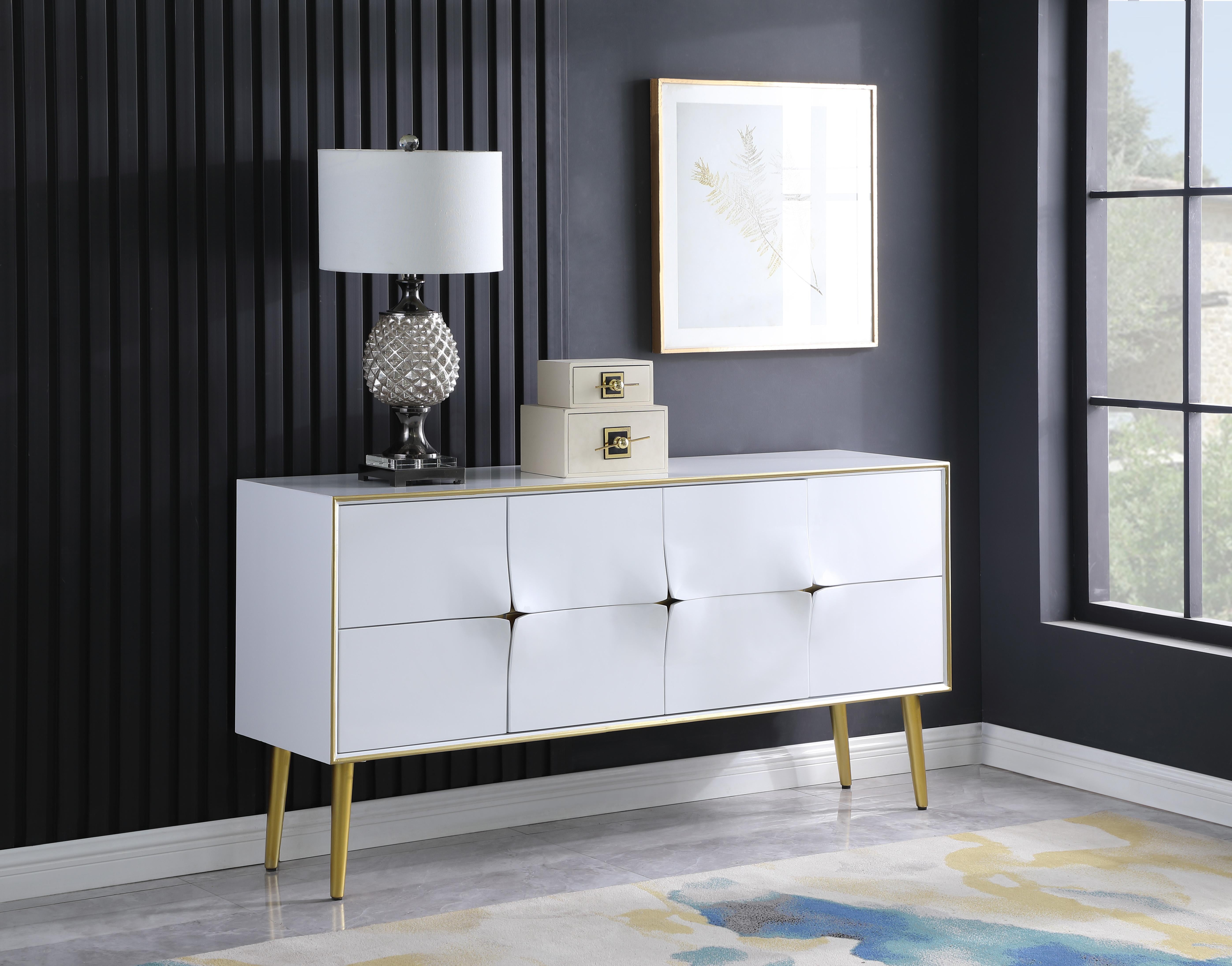 Pop White / Gold Sideboard/Buffet - Luxury Home Furniture (MI)