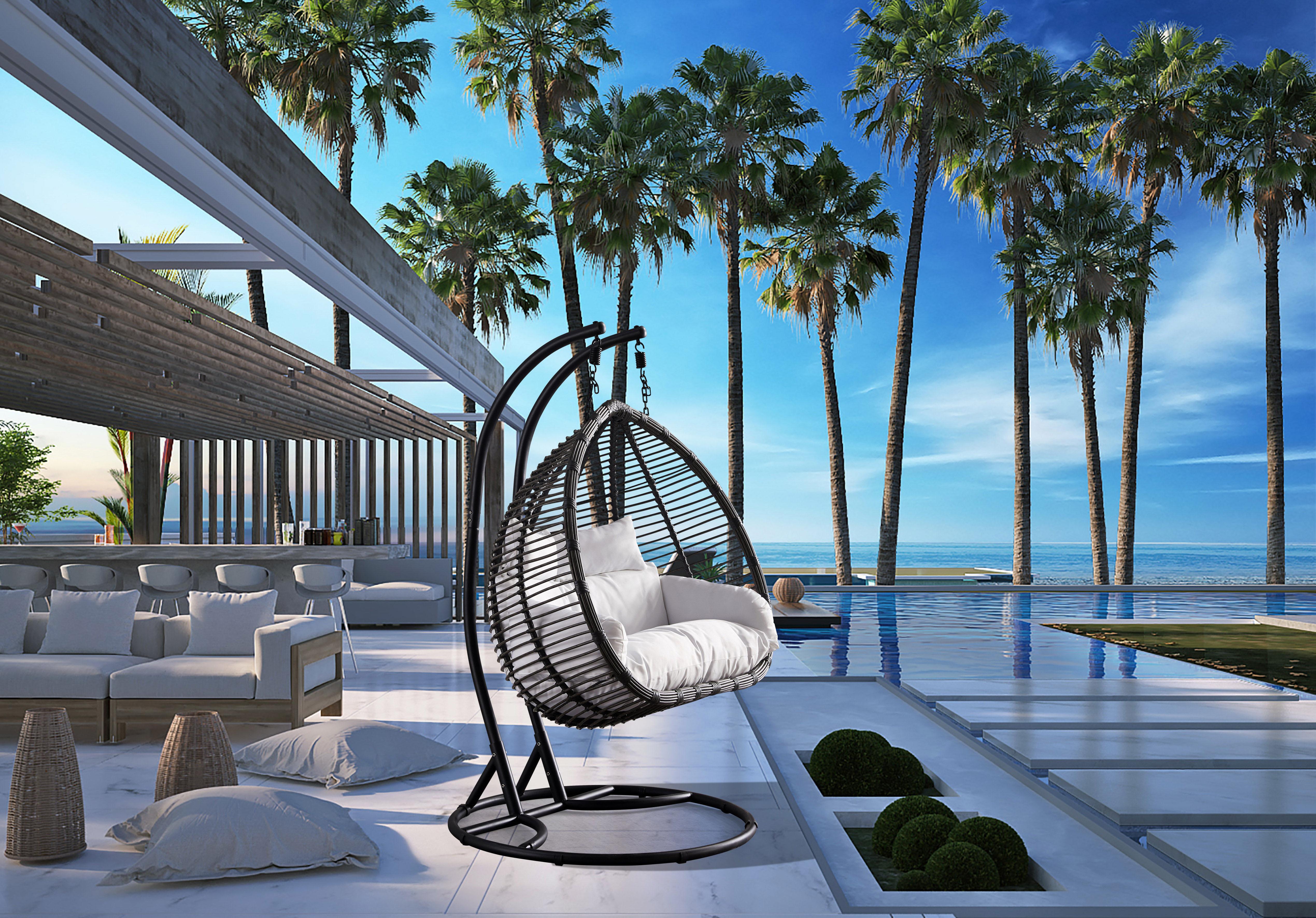 Tarzan Dark Grey Outdoor Patio Double Swing Chair - Luxury Home Furniture (MI)