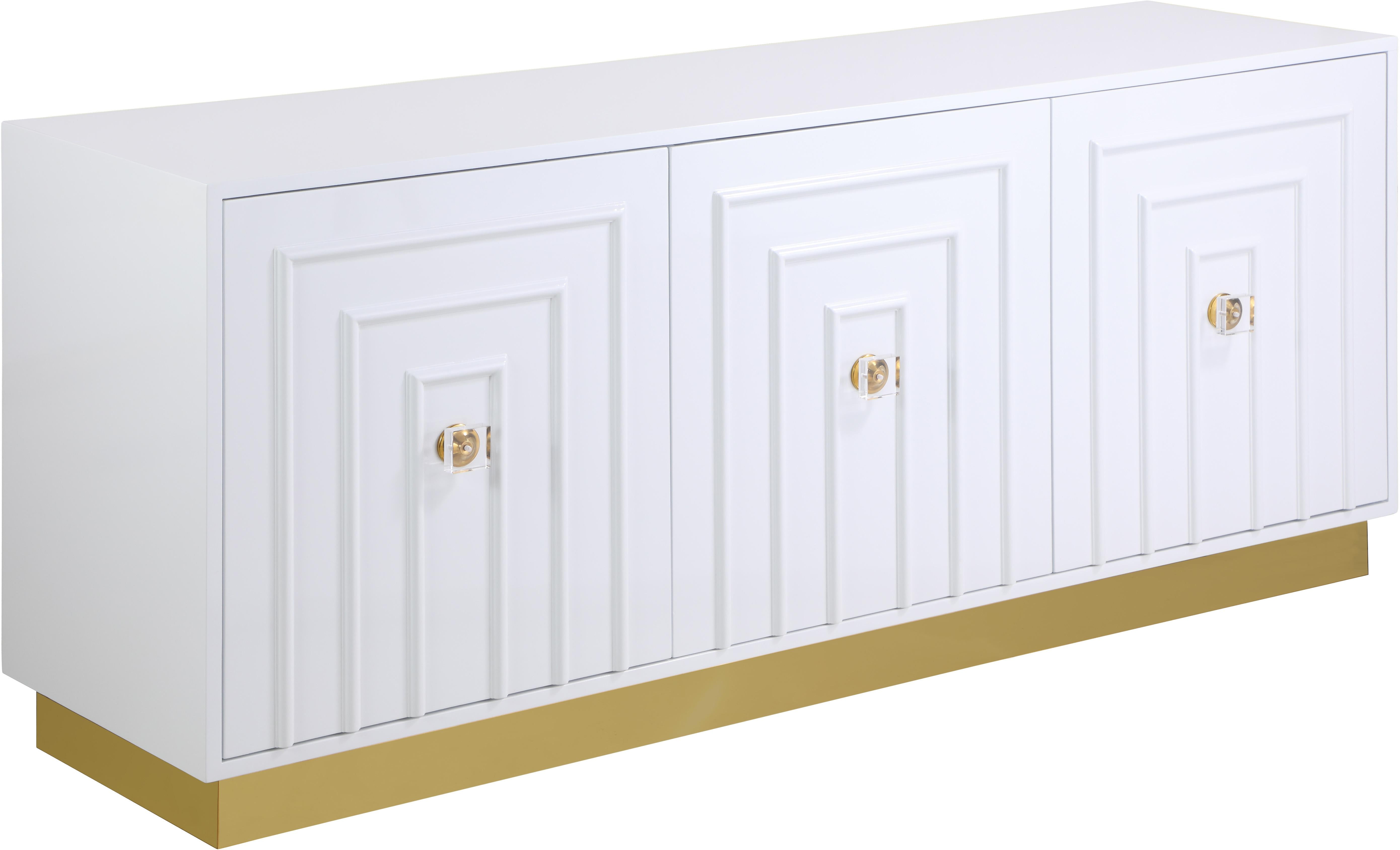 Cosmopolitan White Lacquer Sideboard/Buffet - Luxury Home Furniture (MI)