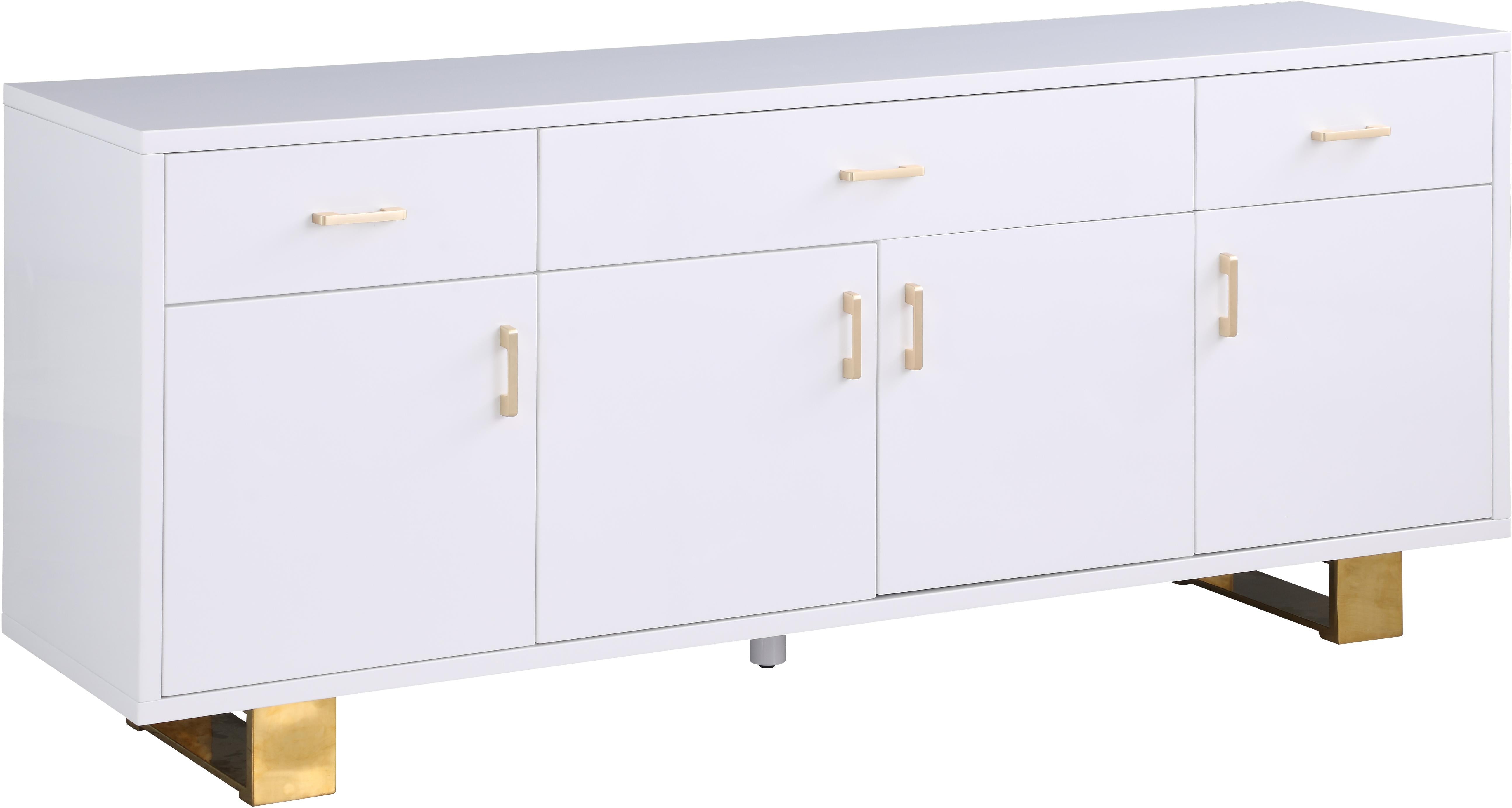 Excel White Lacquer Sideboard/Buffet - Luxury Home Furniture (MI)
