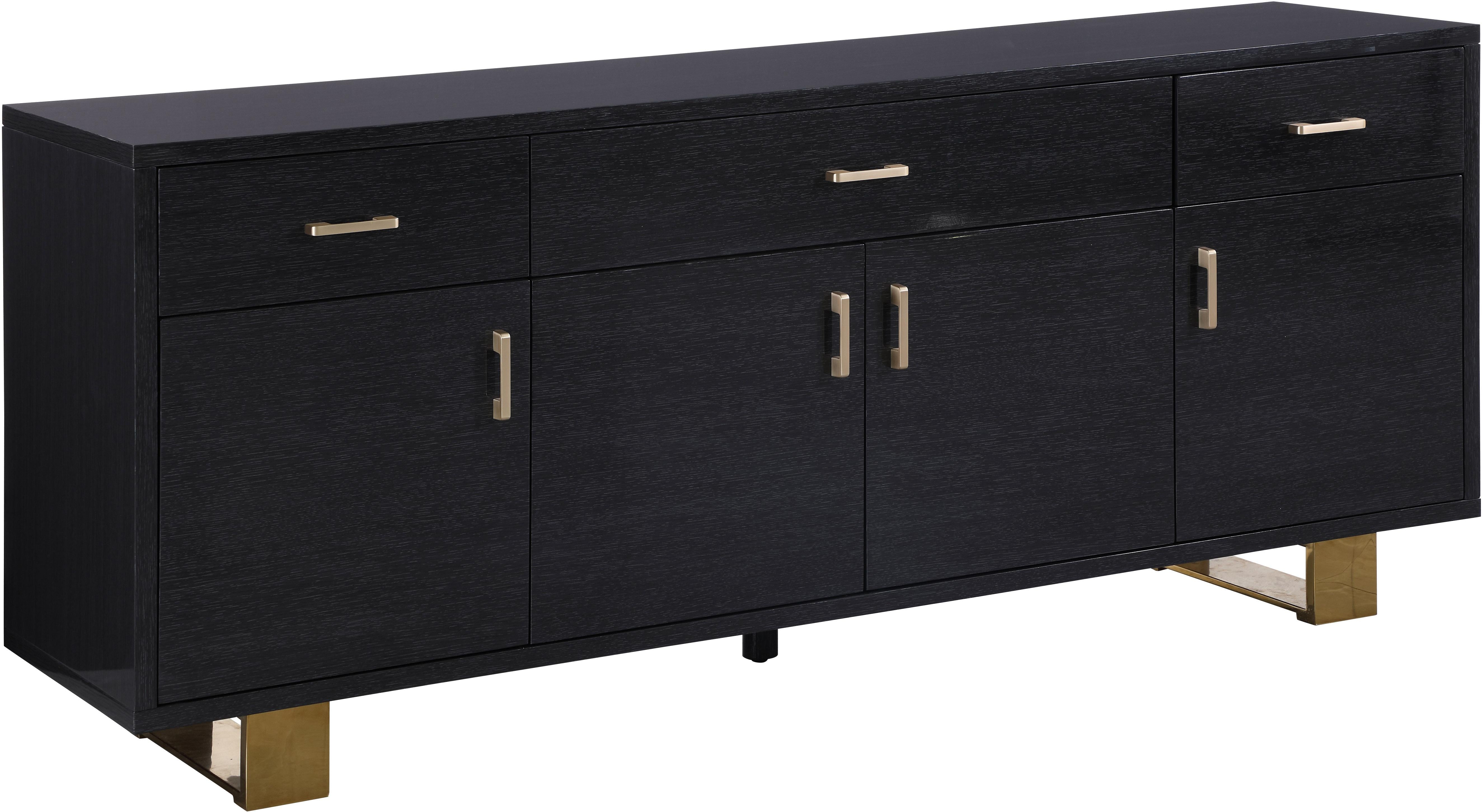 Excel Grey Oak Veneer Lacquer Sideboard/Buffet - Luxury Home Furniture (MI)