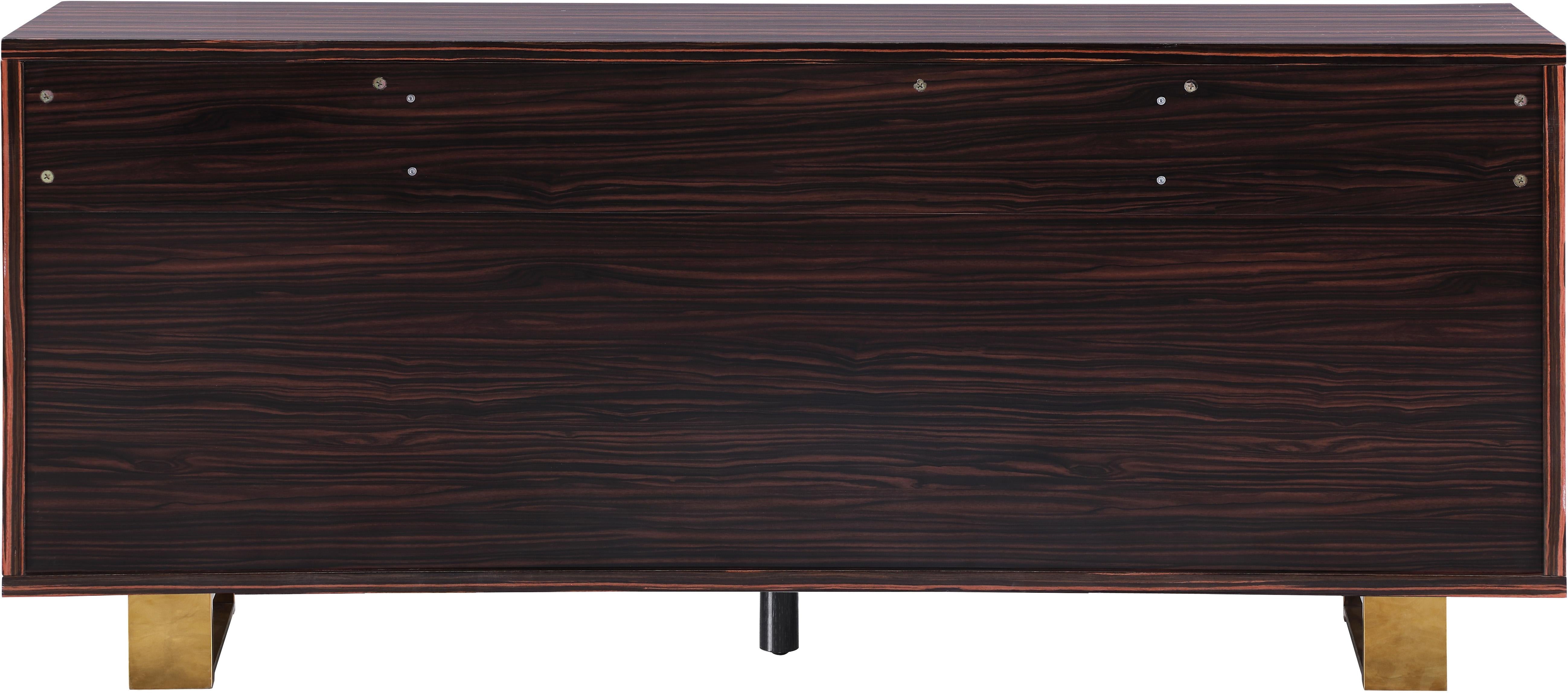 Excel Brown Zebra Wood Veneer Lacquer Sideboard/Buffet - Luxury Home Furniture (MI)