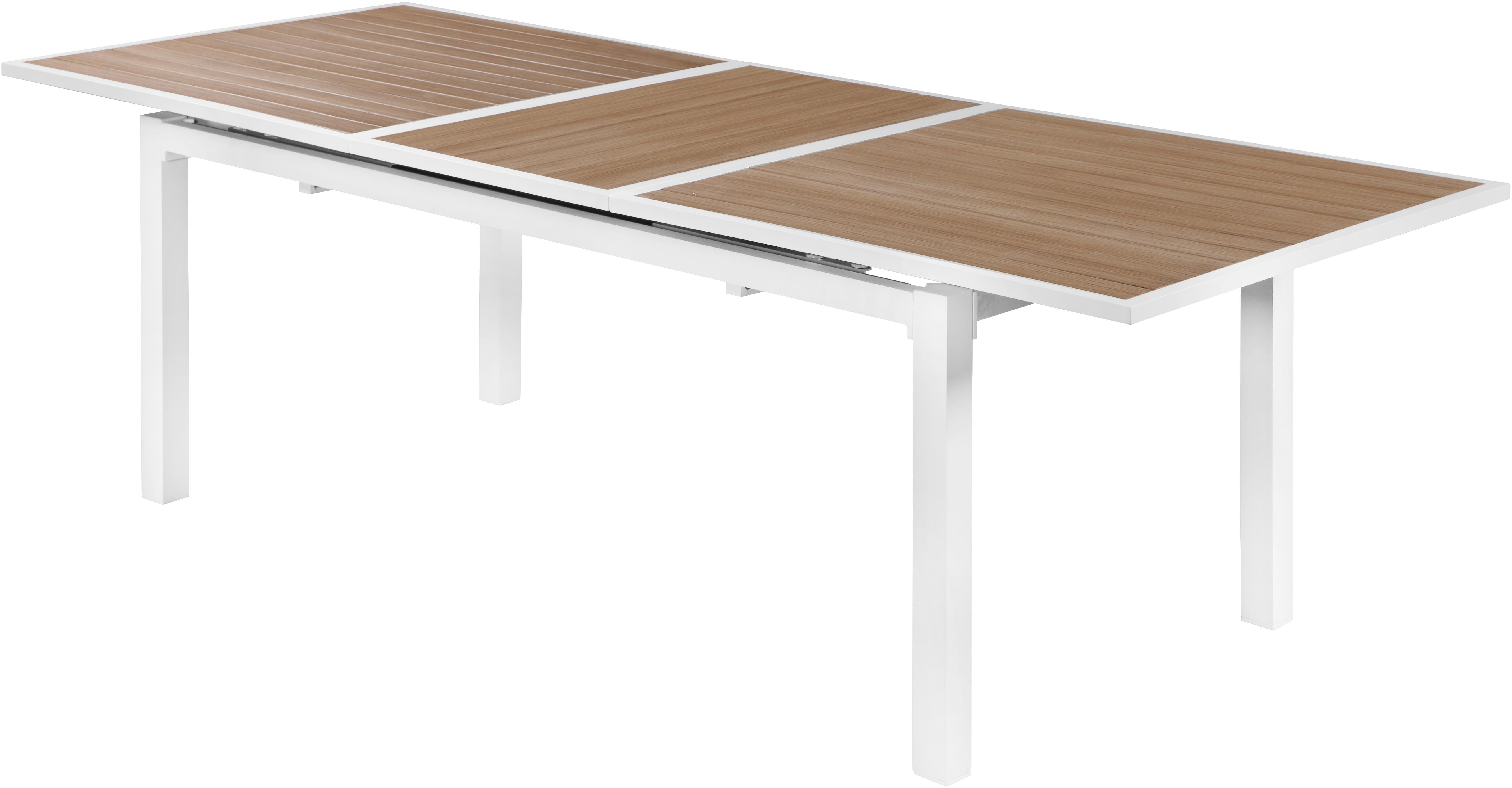 Nizuc Brown manufactured wood Outdoor Patio Extendable Aluminum Dining Table