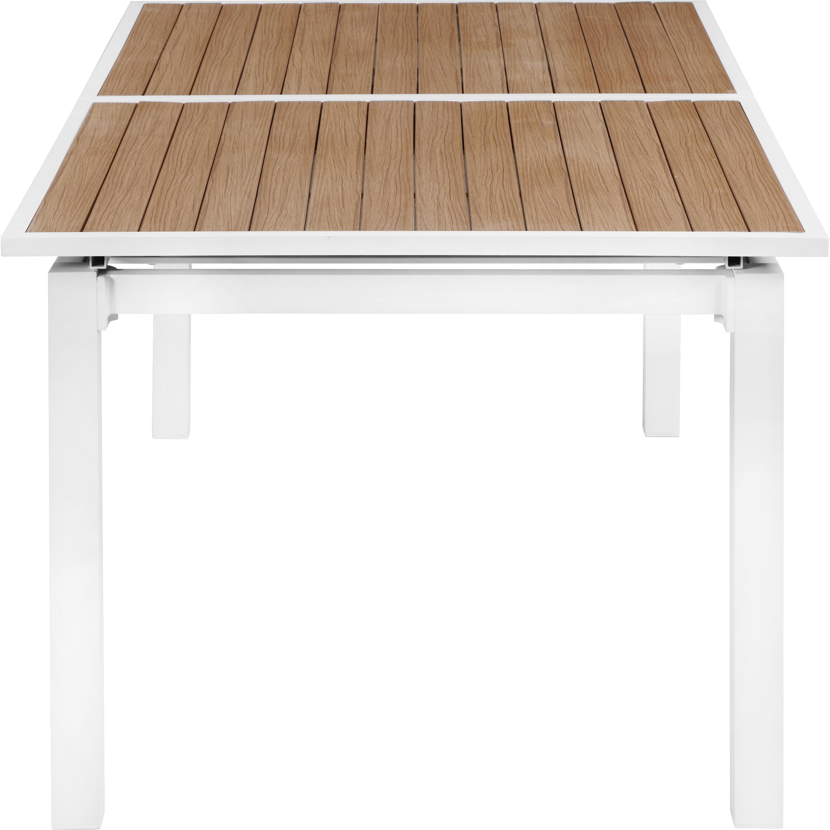 Nizuc Brown manufactured wood Outdoor Patio Extendable Aluminum Dining Table - Luxury Home Furniture (MI)