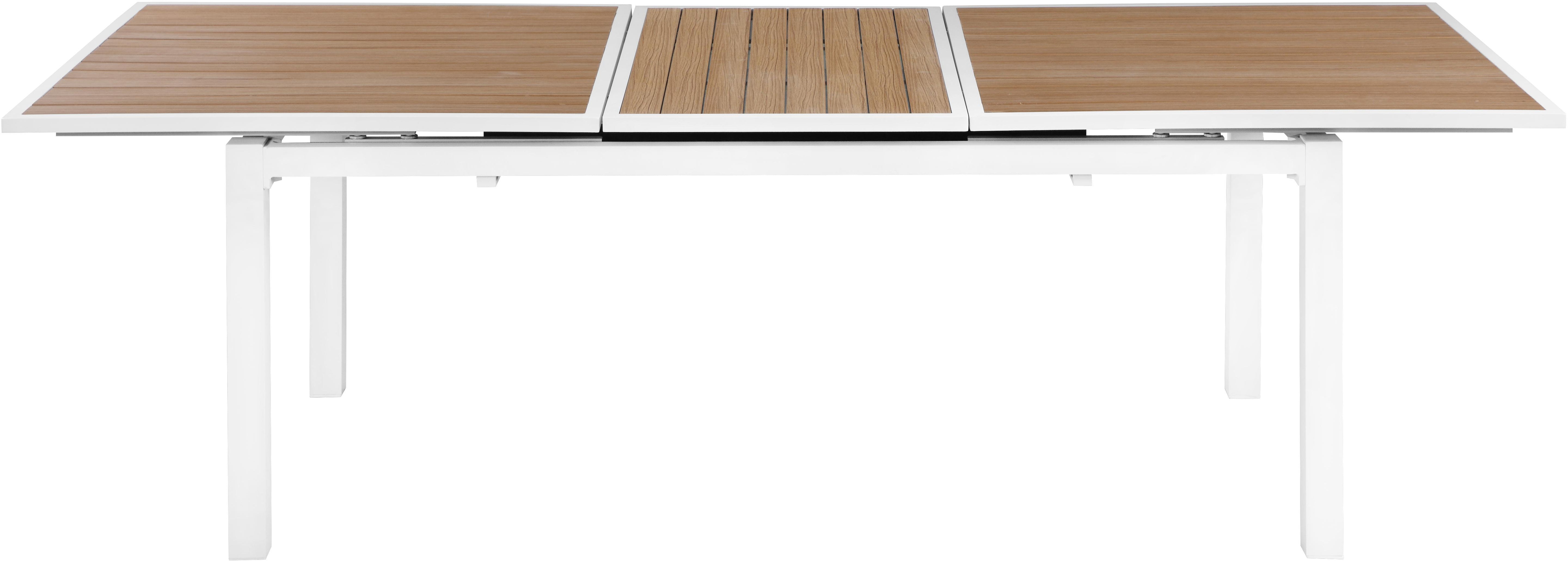 Nizuc Brown manufactured wood Outdoor Patio Extendable Aluminum Dining Table - Luxury Home Furniture (MI)