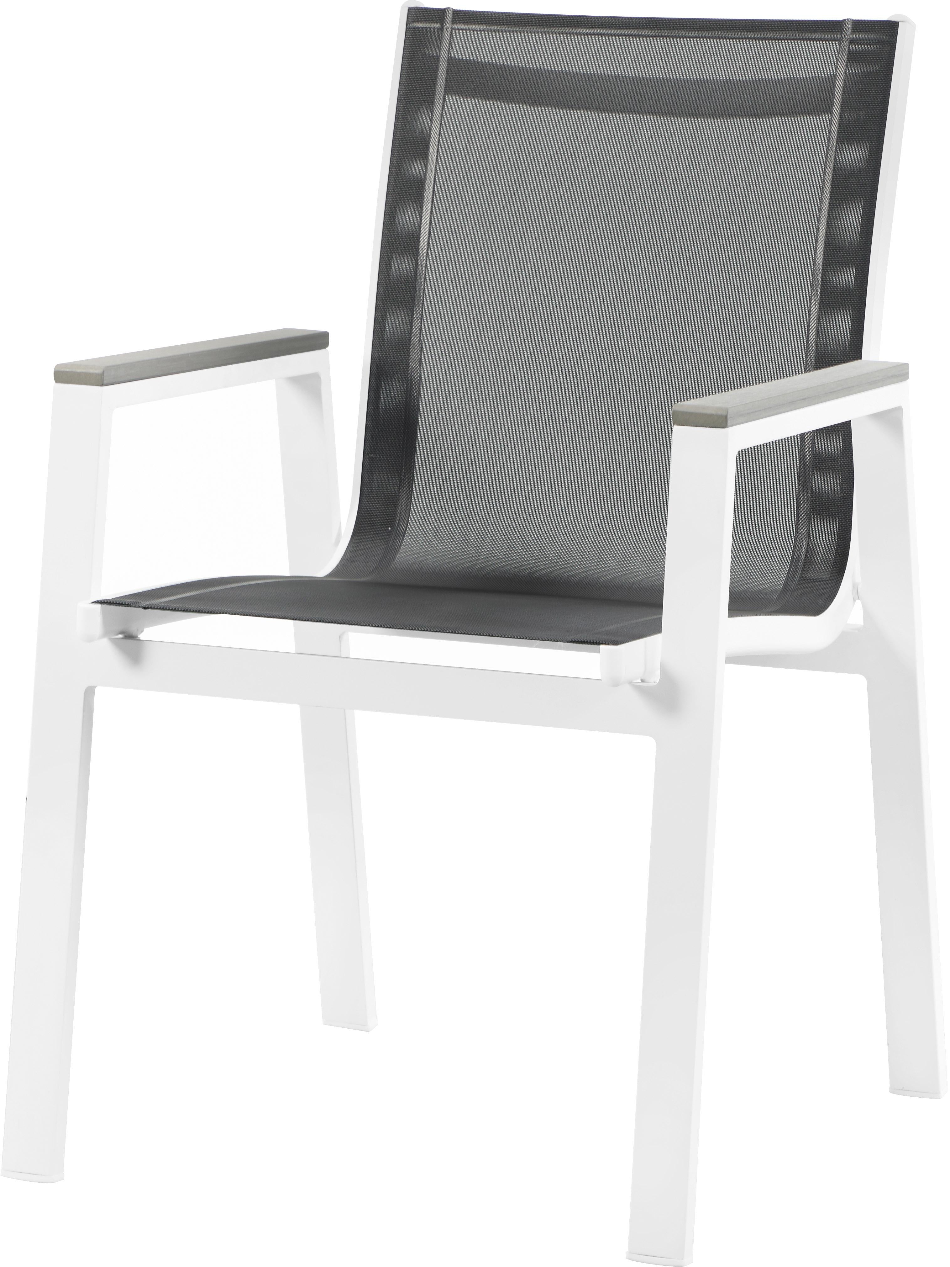 Nizuc Black Mesh Waterproof Fabric Outdoor Patio Aluminum Mesh Dining Arm Chair - Luxury Home Furniture (MI)