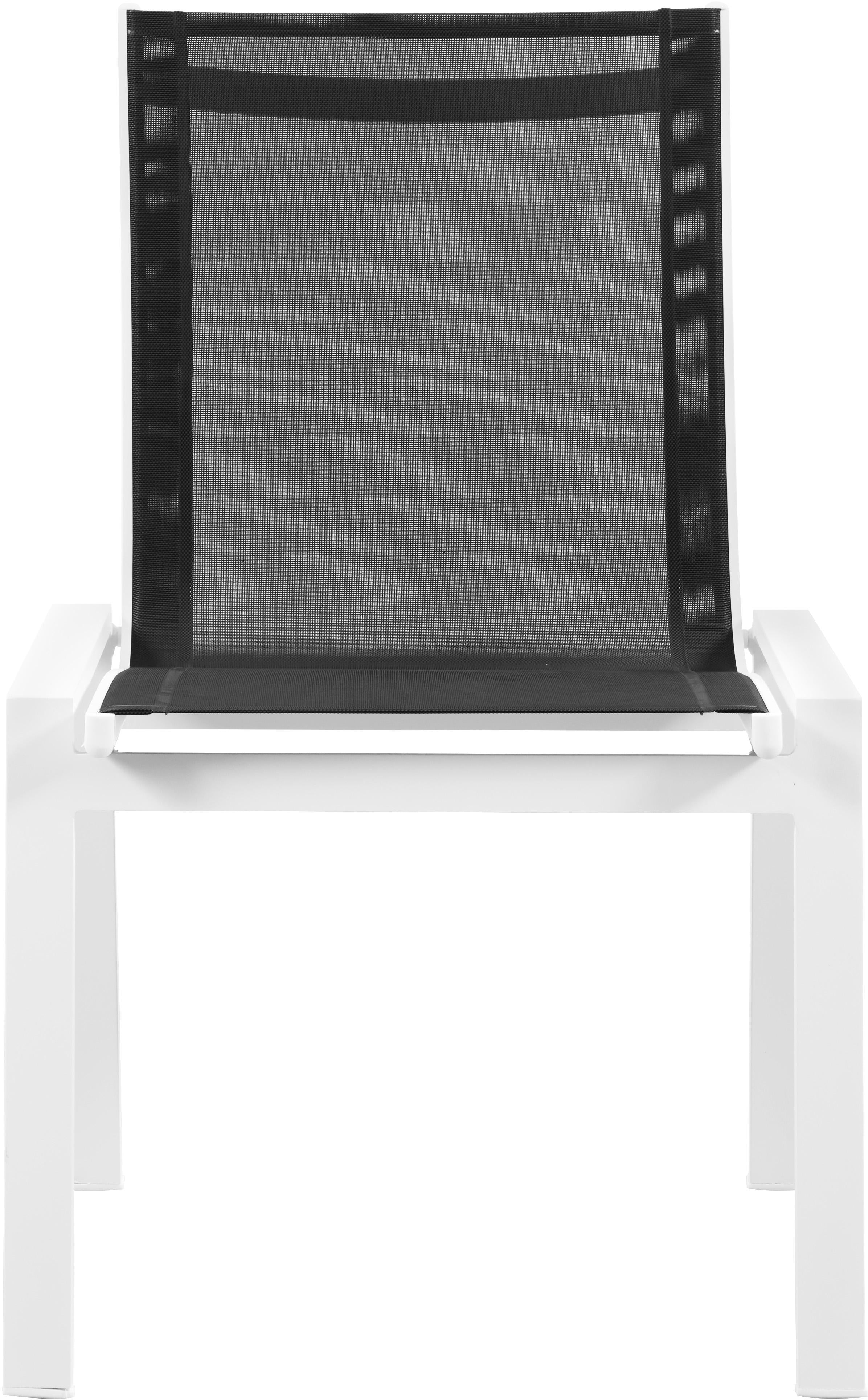 Nizuc Black Mesh Waterproof Fabric Outdoor Patio Aluminum Mesh Dining Chair - Luxury Home Furniture (MI)