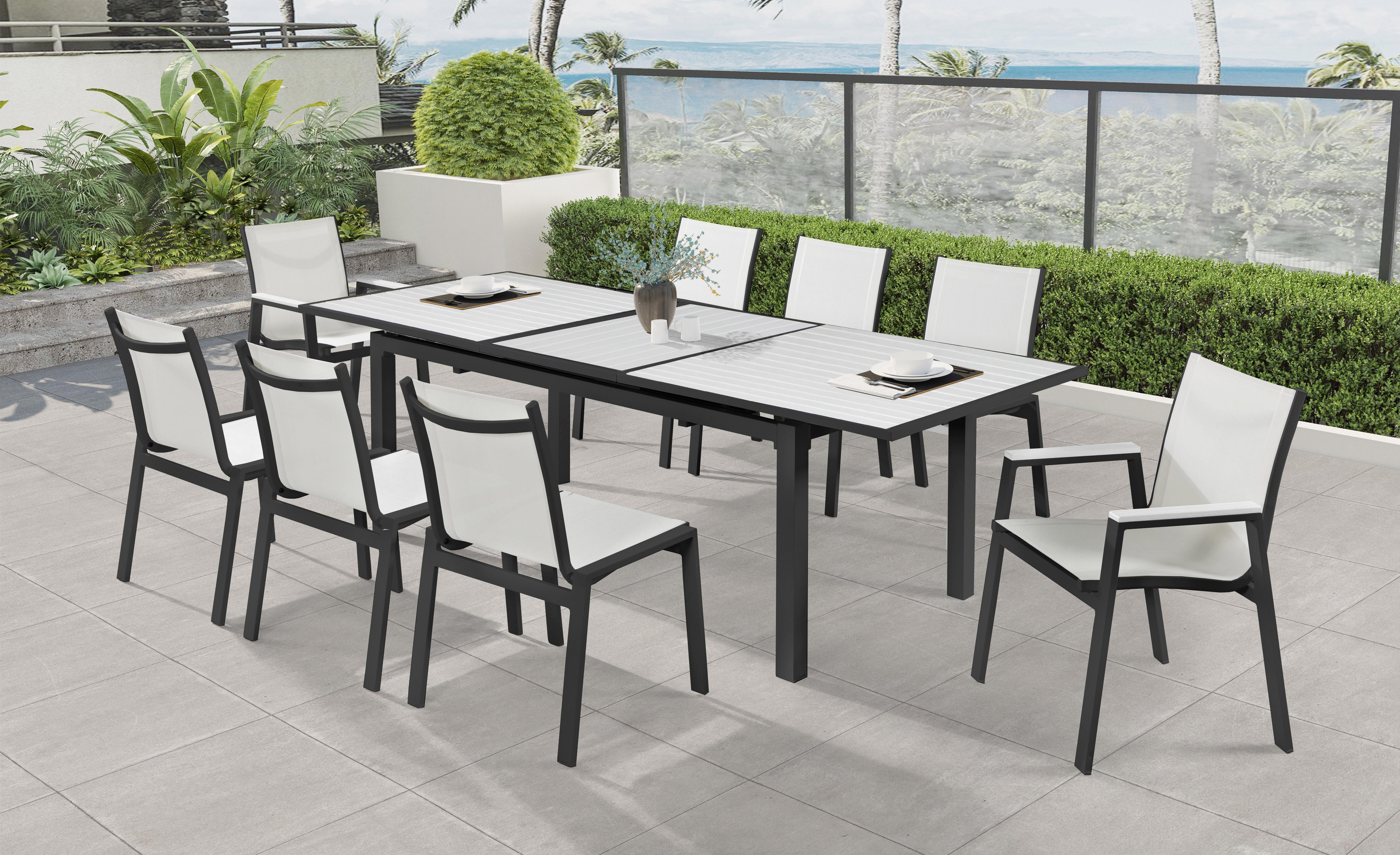 Nizuc White manufactured wood Outdoor Patio Aluminum Dining Table - Luxury Home Furniture (MI)