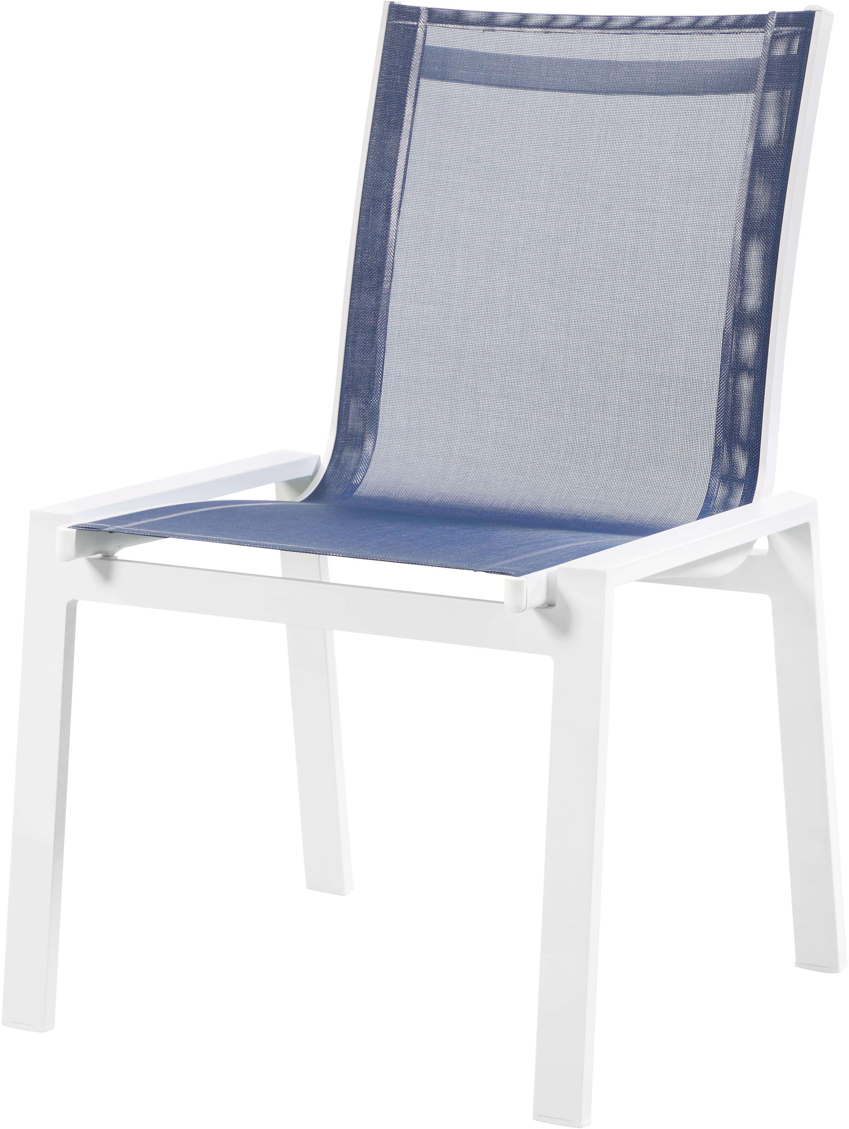 Nizuc Navy Mesh Waterproof Fabric Outdoor Patio Aluminum Mesh Dining Chair - Luxury Home Furniture (MI)