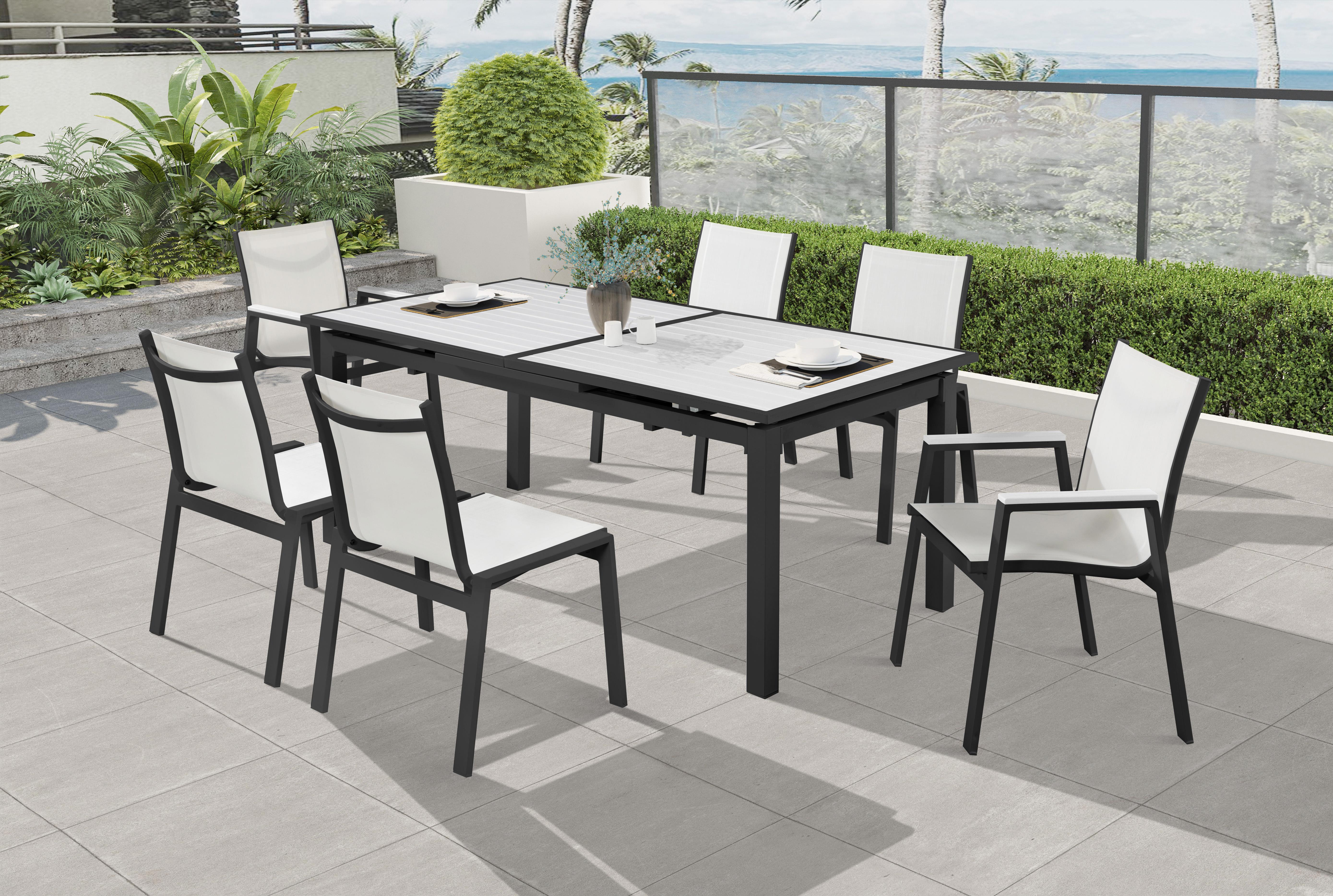 Nizuc White manufactured wood Outdoor Patio Aluminum Dining Table - Luxury Home Furniture (MI)