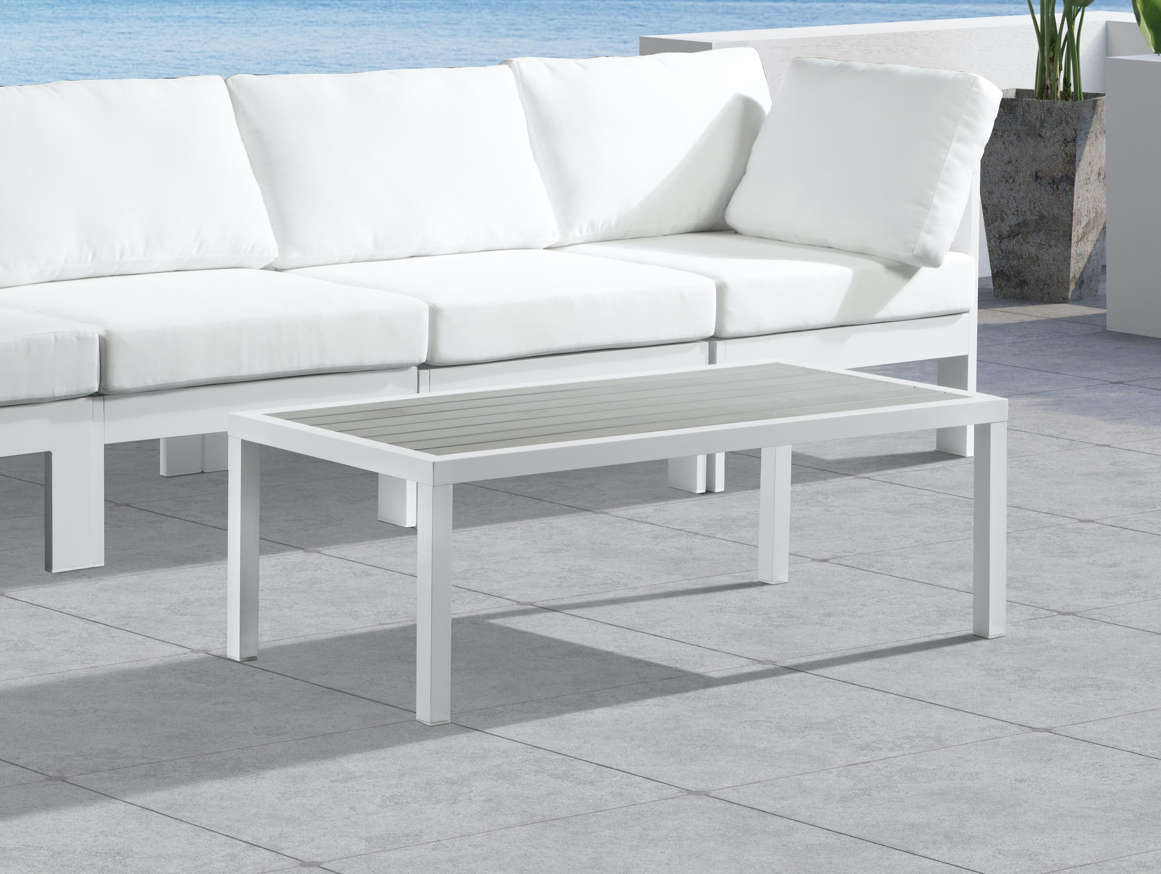 Nizuc Grey manufactured wood Outdoor Patio Aluminum Coffee Table - Luxury Home Furniture (MI)