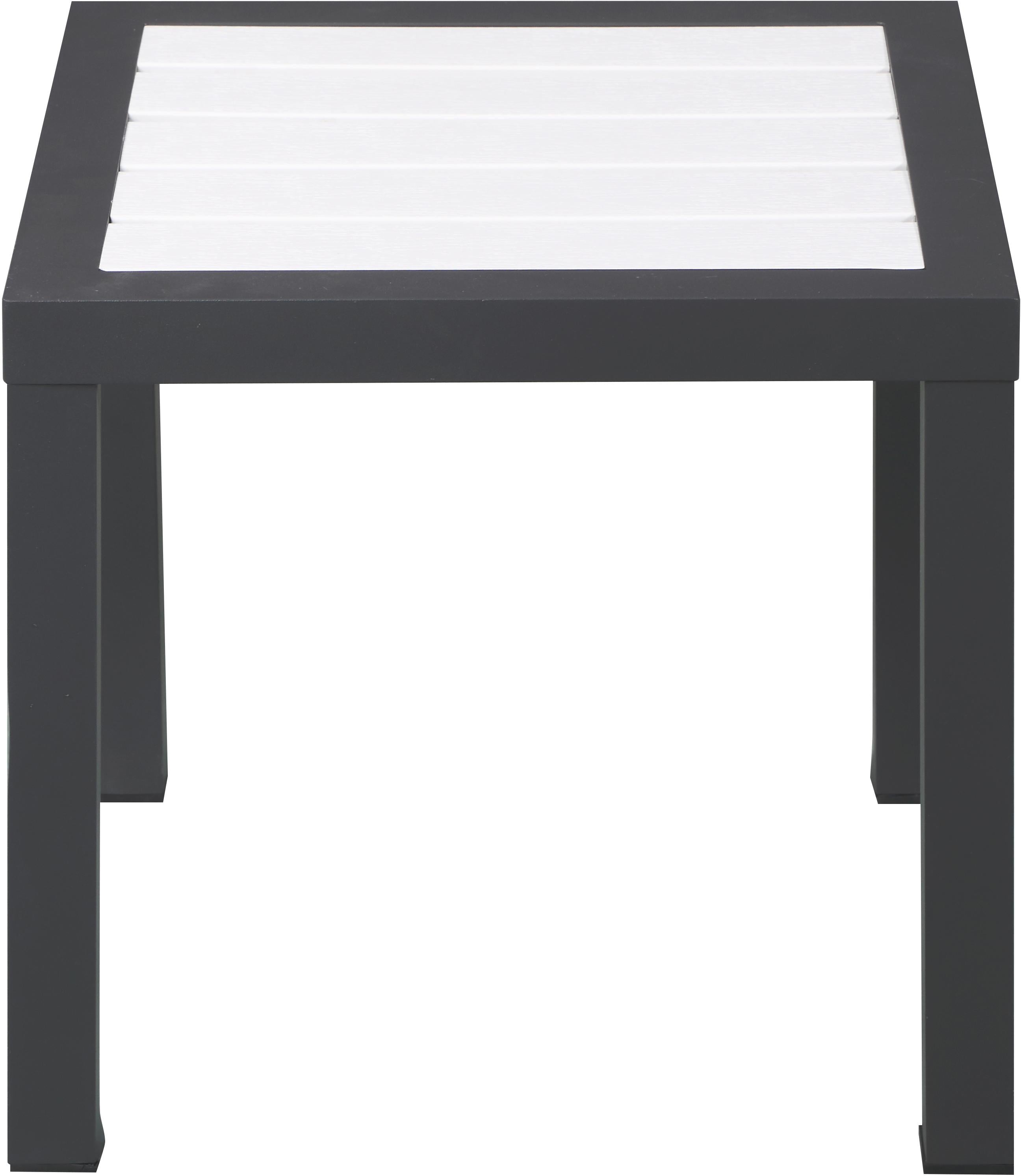Nizuc White manufactured wood Outdoor Patio Aluminum End Table - Luxury Home Furniture (MI)