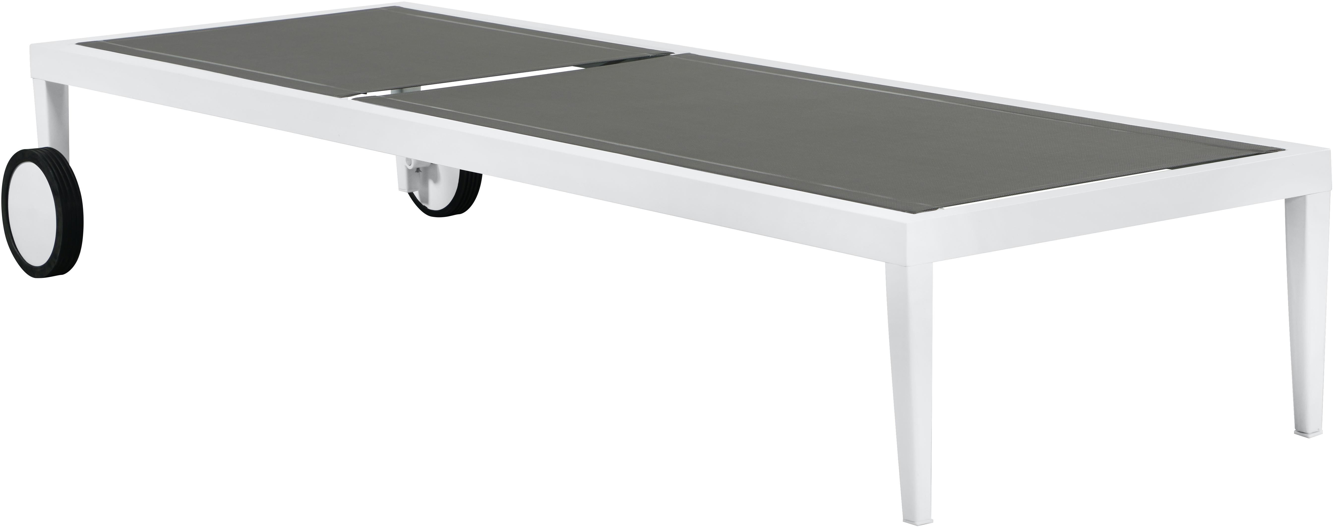 Nizuc Grey Mesh Waterproof Fabric Outdoor Patio Aluminum Mesh Chaise Lounge Chair - Luxury Home Furniture (MI)