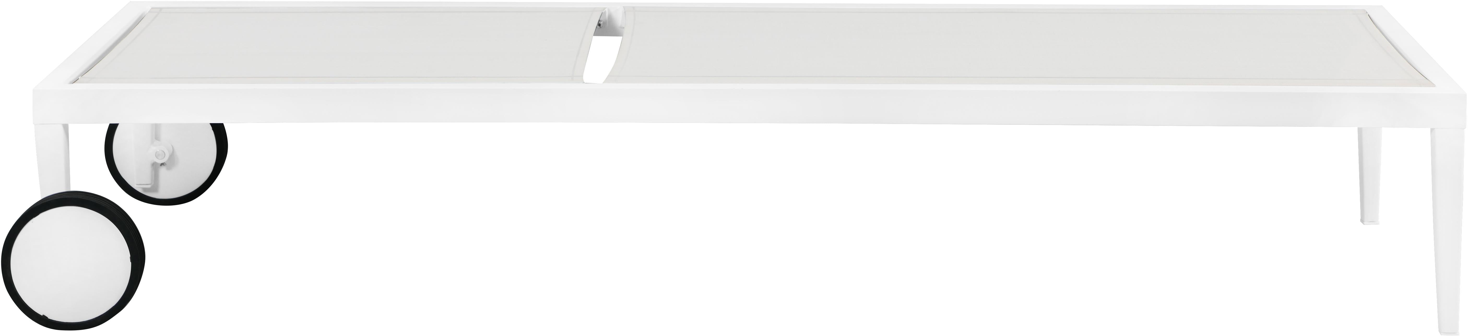 Nizuc White Mesh Waterproof Fabric Outdoor Patio Aluminum Mesh Chaise Lounge Chair - Luxury Home Furniture (MI)