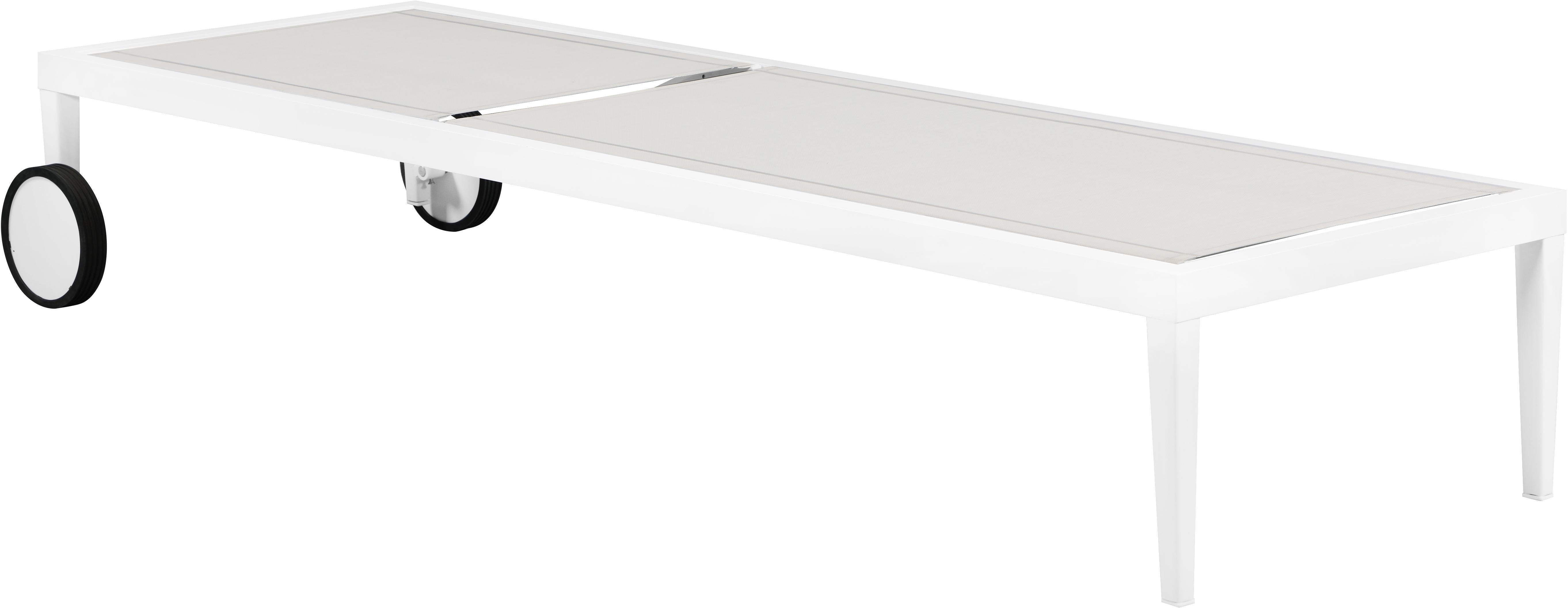 Nizuc White Mesh Waterproof Fabric Outdoor Patio Aluminum Mesh Chaise Lounge Chair - Luxury Home Furniture (MI)