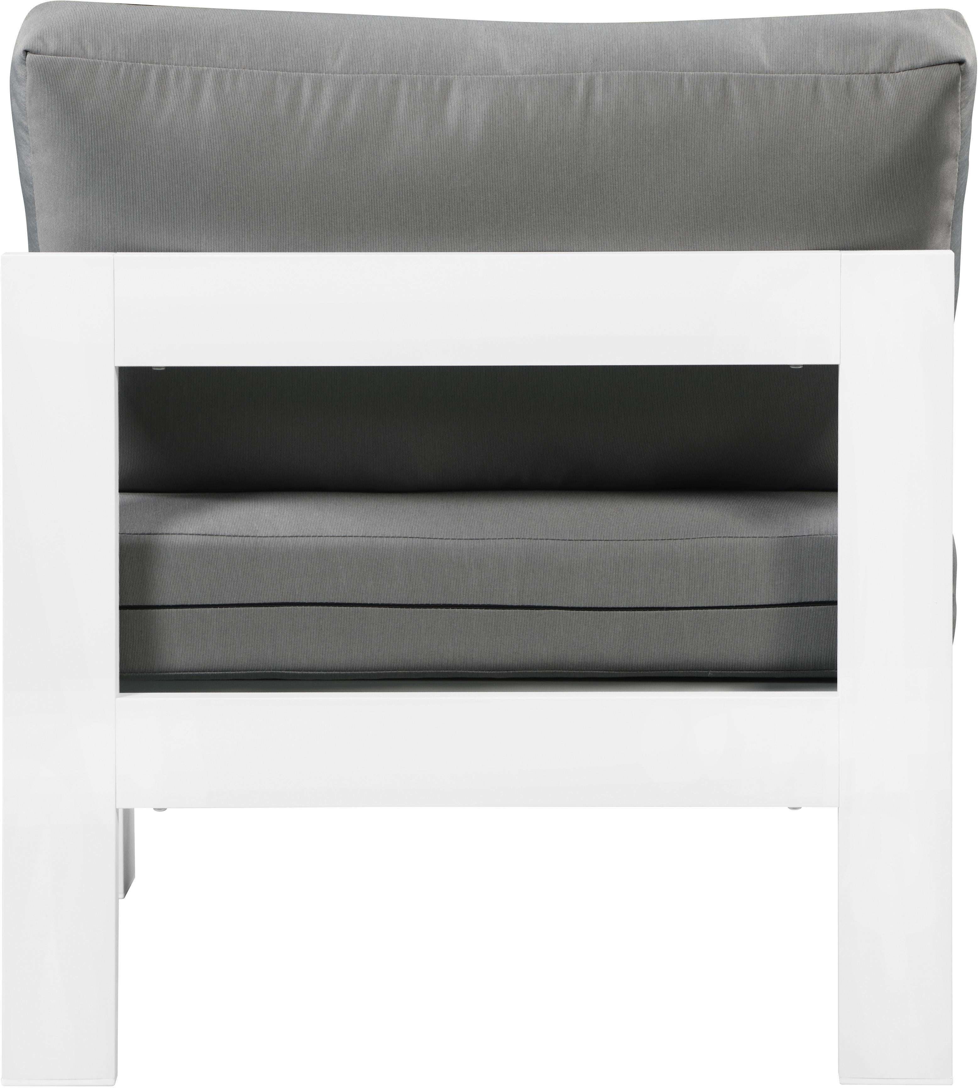 Nizuc Grey Waterproof Fabric Outdoor Patio Aluminum Armless Chair - Luxury Home Furniture (MI)