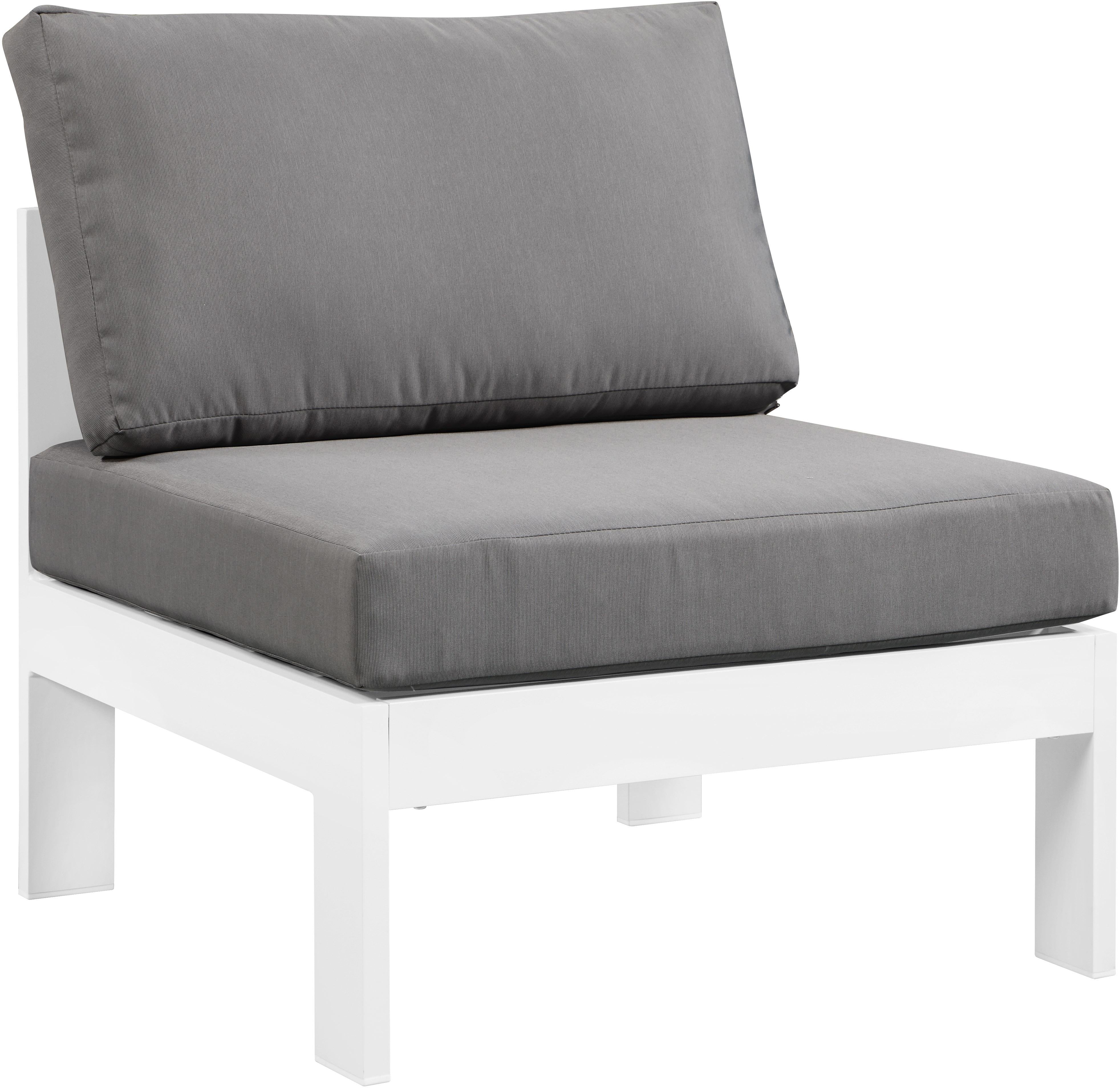 Nizuc Grey Waterproof Fabric Outdoor Patio Aluminum Armless Chair - Luxury Home Furniture (MI)
