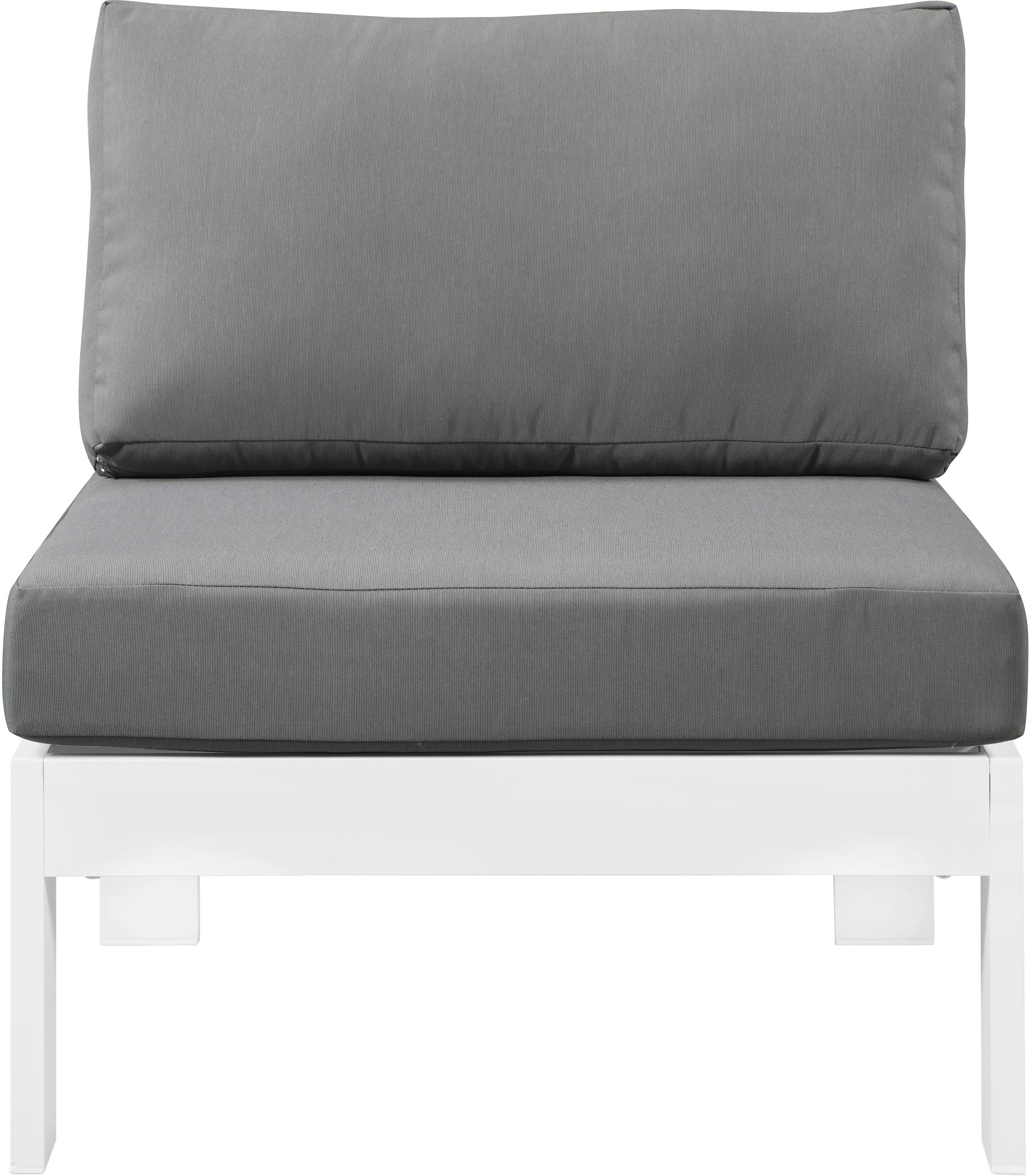 Nizuc Grey Waterproof Fabric Outdoor Patio Aluminum Armless Chair - Luxury Home Furniture (MI)