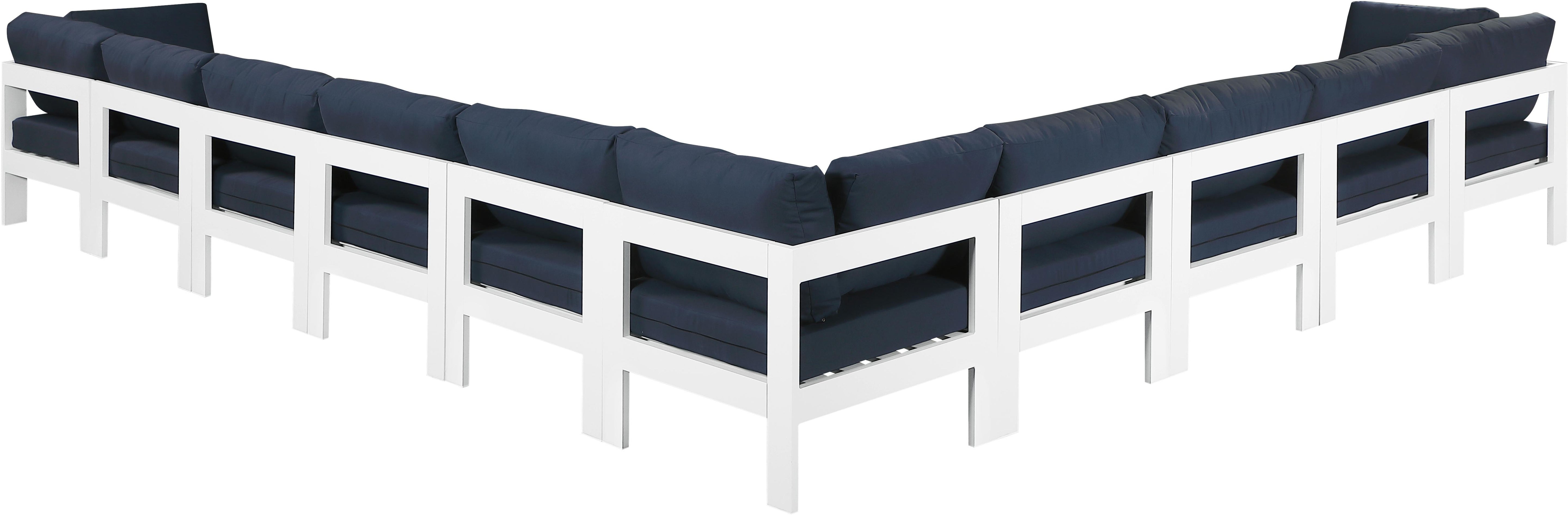 Nizuc Navy Waterproof Fabric Outdoor Patio Modular Sectional - Luxury Home Furniture (MI)