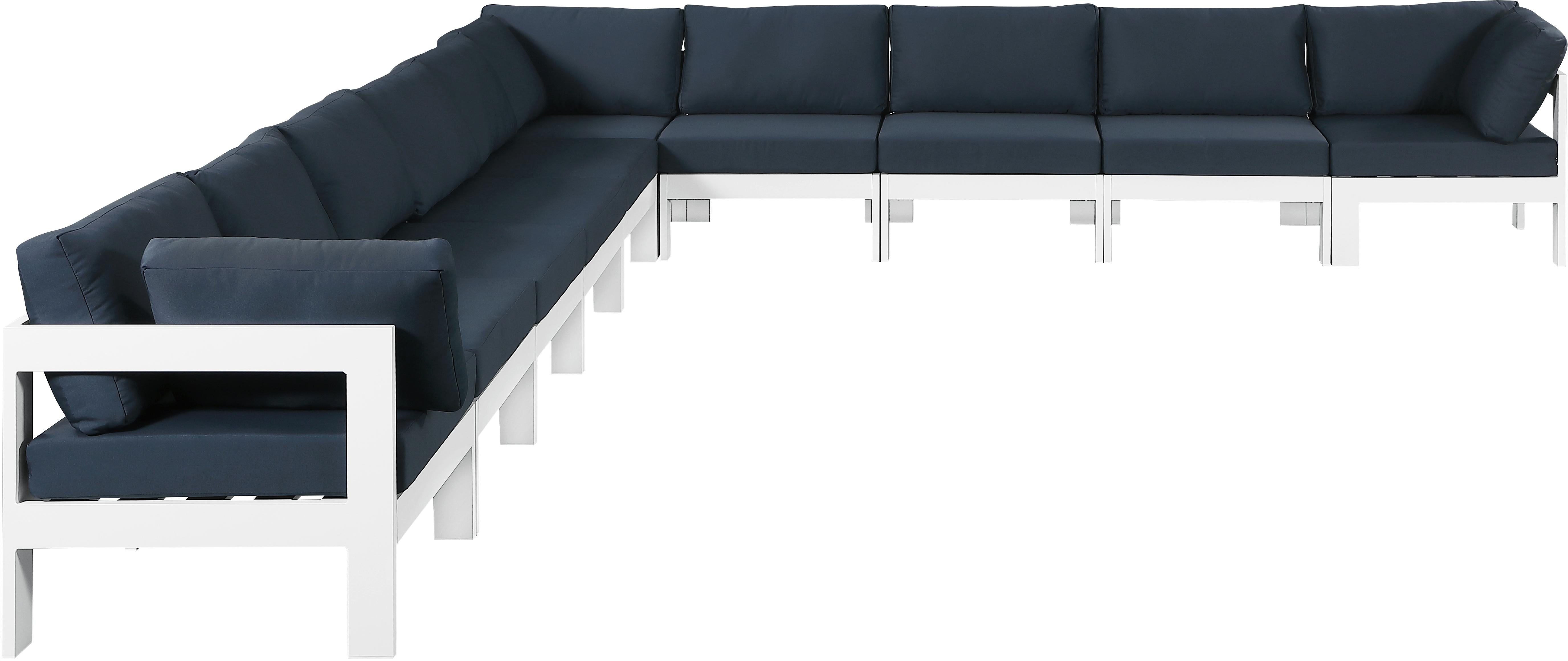 Nizuc Navy Waterproof Fabric Outdoor Patio Modular Sectional - Luxury Home Furniture (MI)