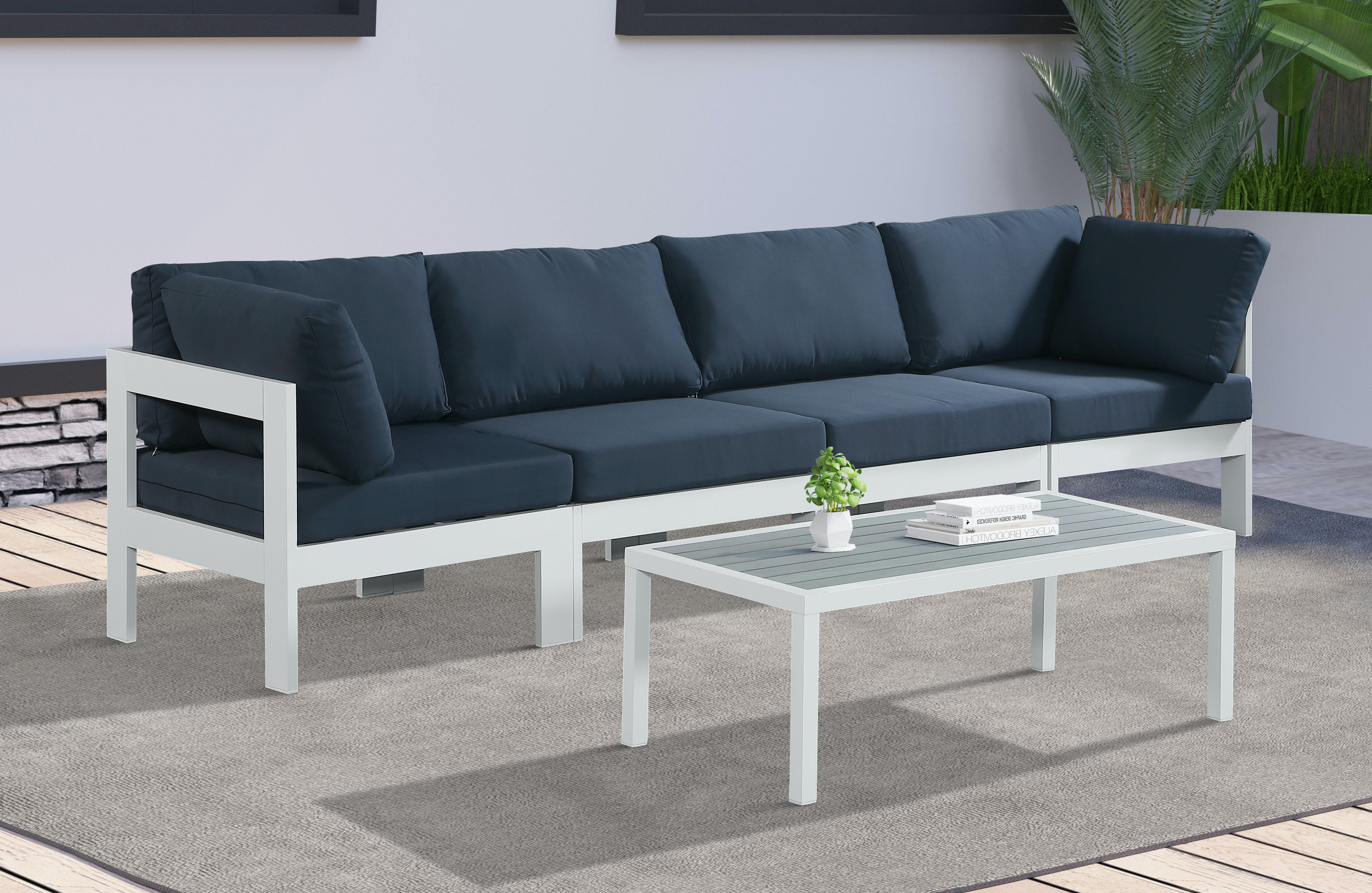 Nizuc Navy Waterproof Fabric Outdoor Patio Modular Sofa - Luxury Home Furniture (MI)