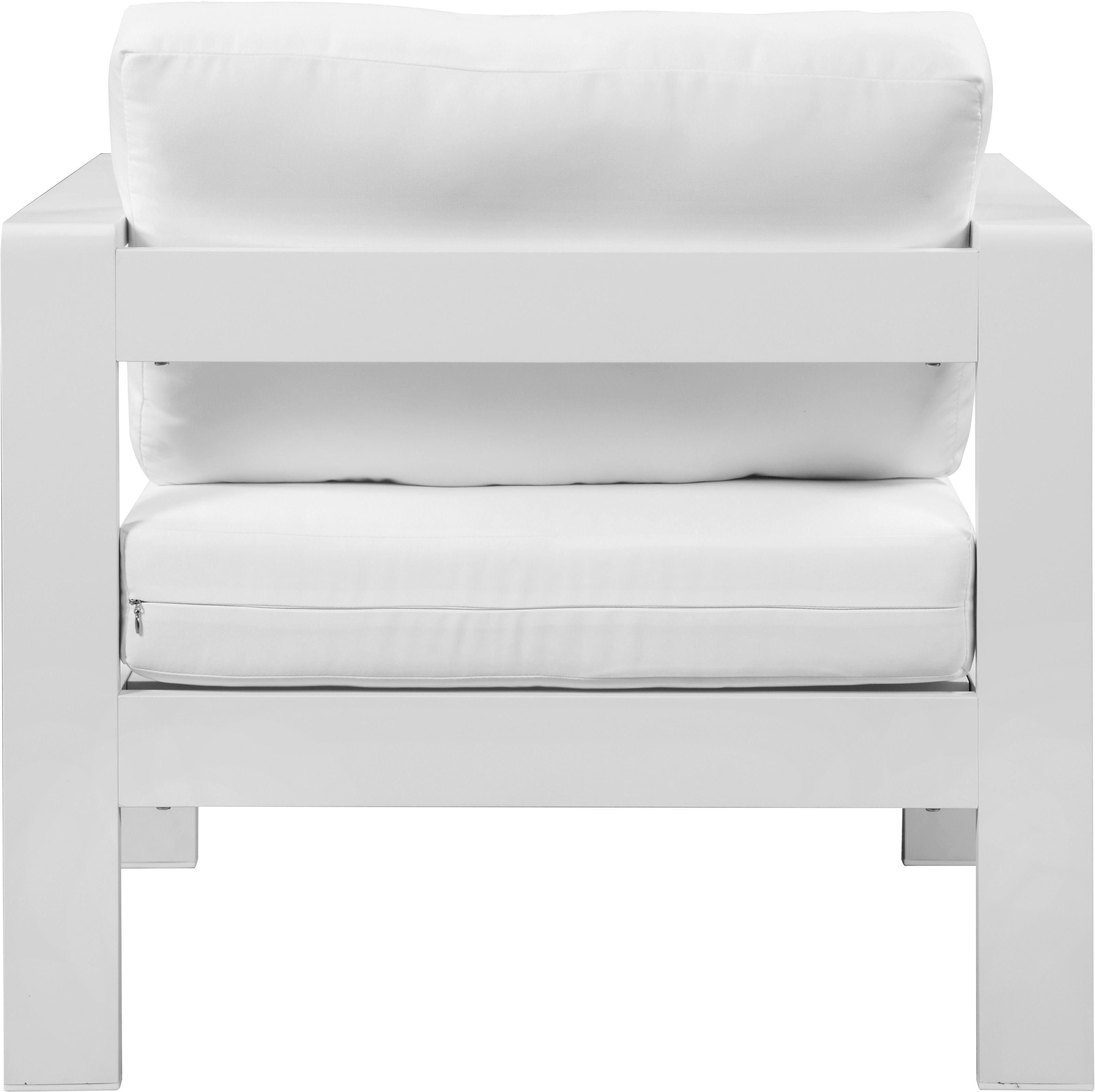 Nizuc White Waterproof Fabric Outdoor Patio Aluminum Arm Chair - Luxury Home Furniture (MI)