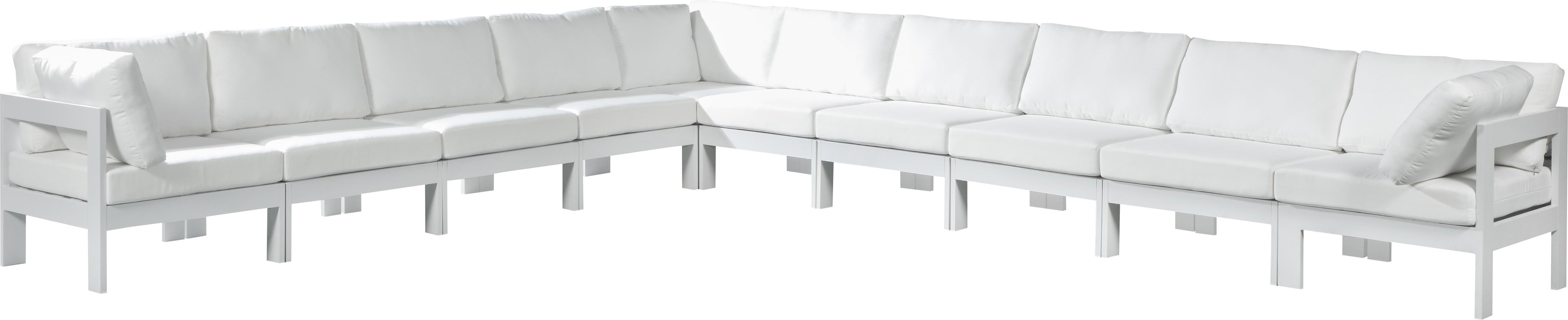 Nizuc White Waterproof Fabric Outdoor Patio Modular Sectional - Luxury Home Furniture (MI)