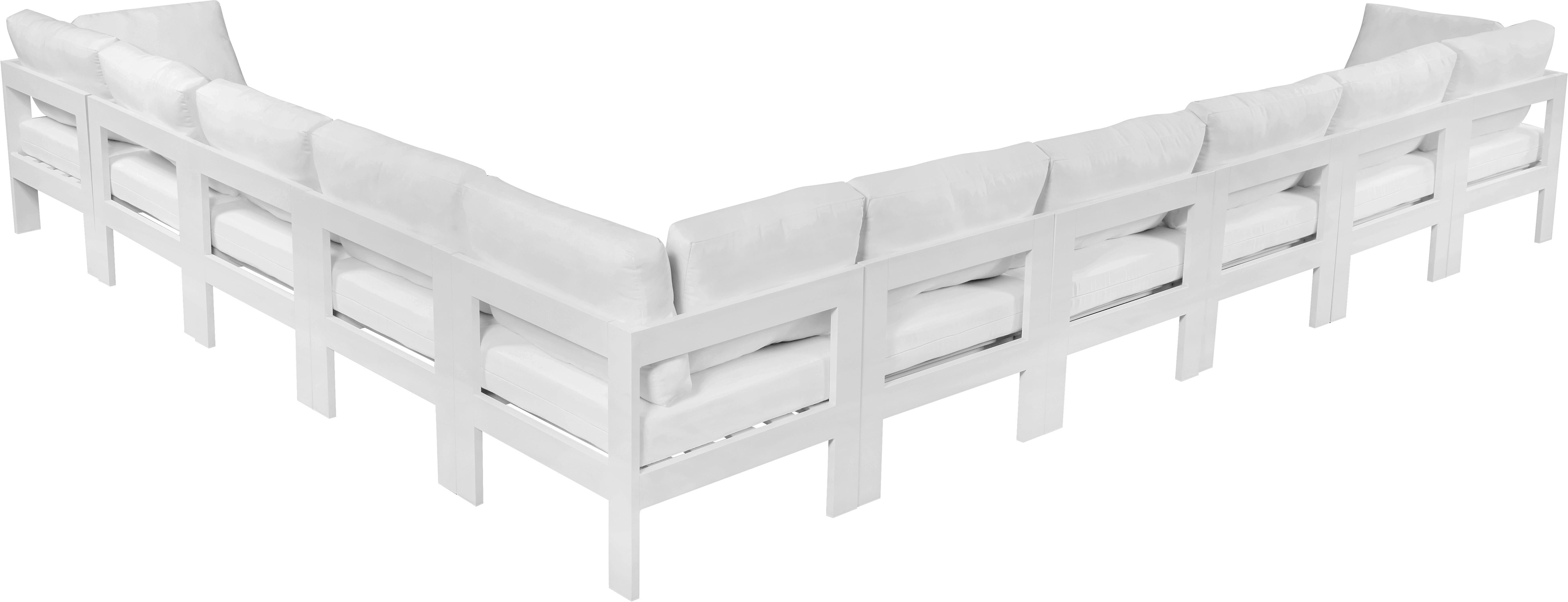 Nizuc White Waterproof Fabric Outdoor Patio Modular Sectional - Luxury Home Furniture (MI)