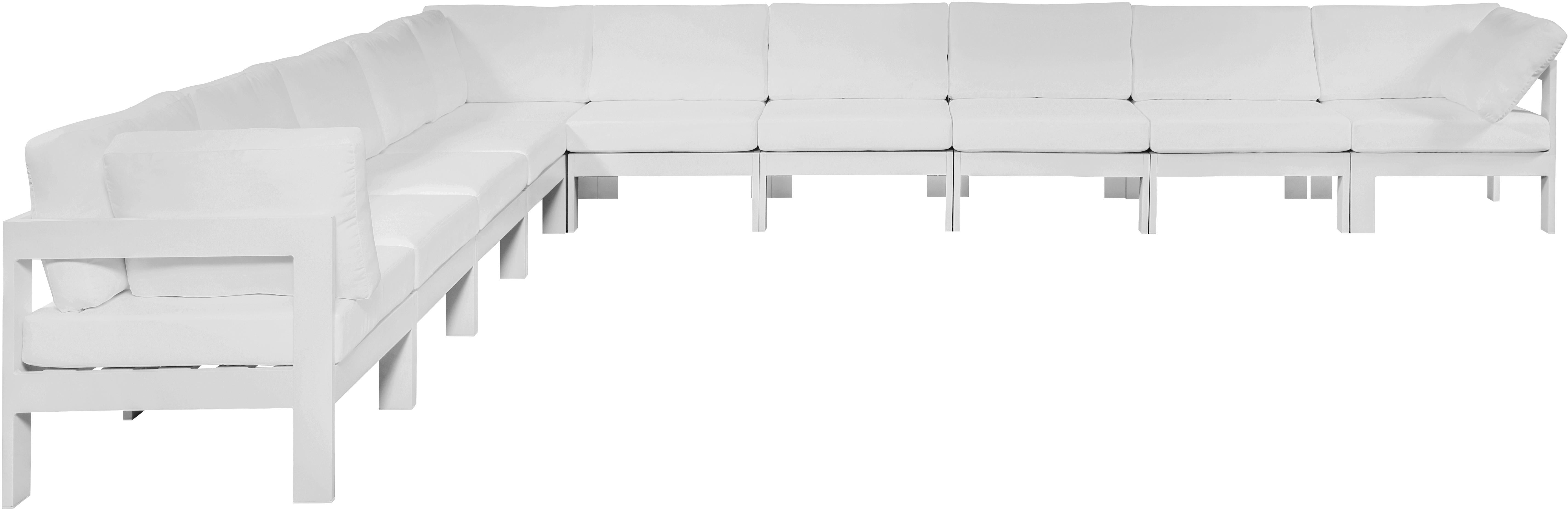 Nizuc White Waterproof Fabric Outdoor Patio Modular Sectional - Luxury Home Furniture (MI)
