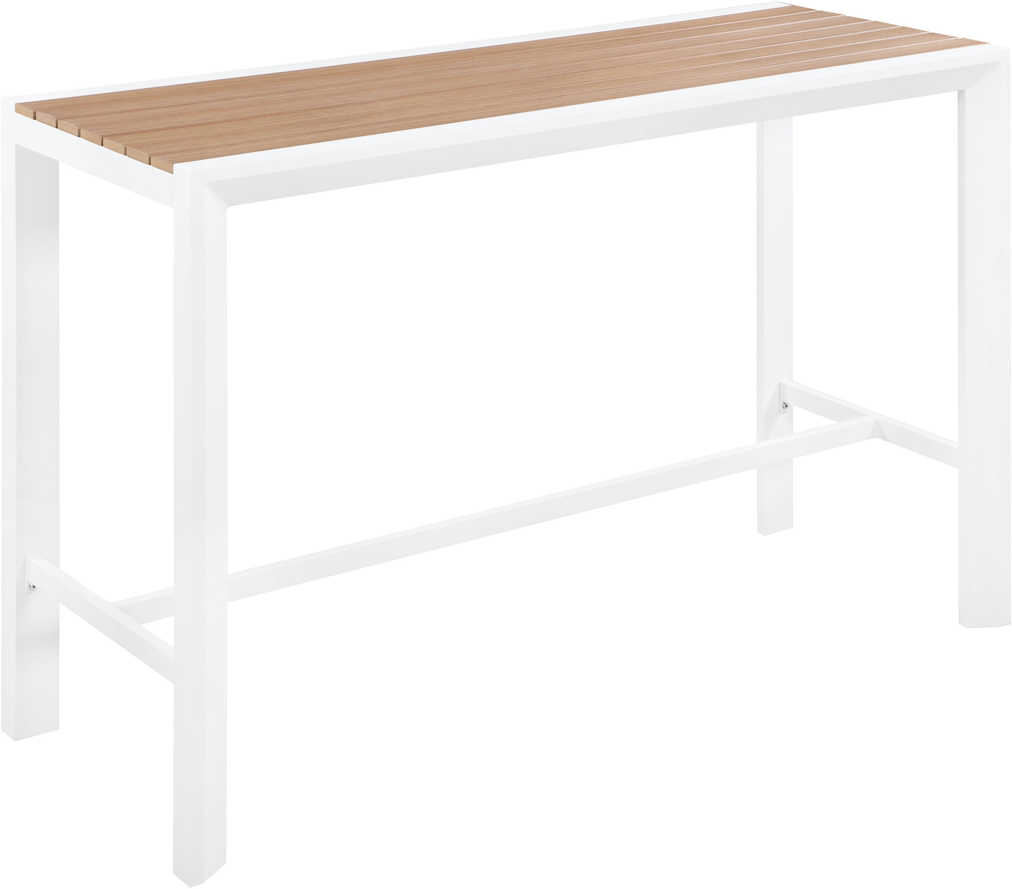 Nizuc Brown manufactured wood Outdoor Patio Aluminum Rectangle Bar Table - Luxury Home Furniture (MI)