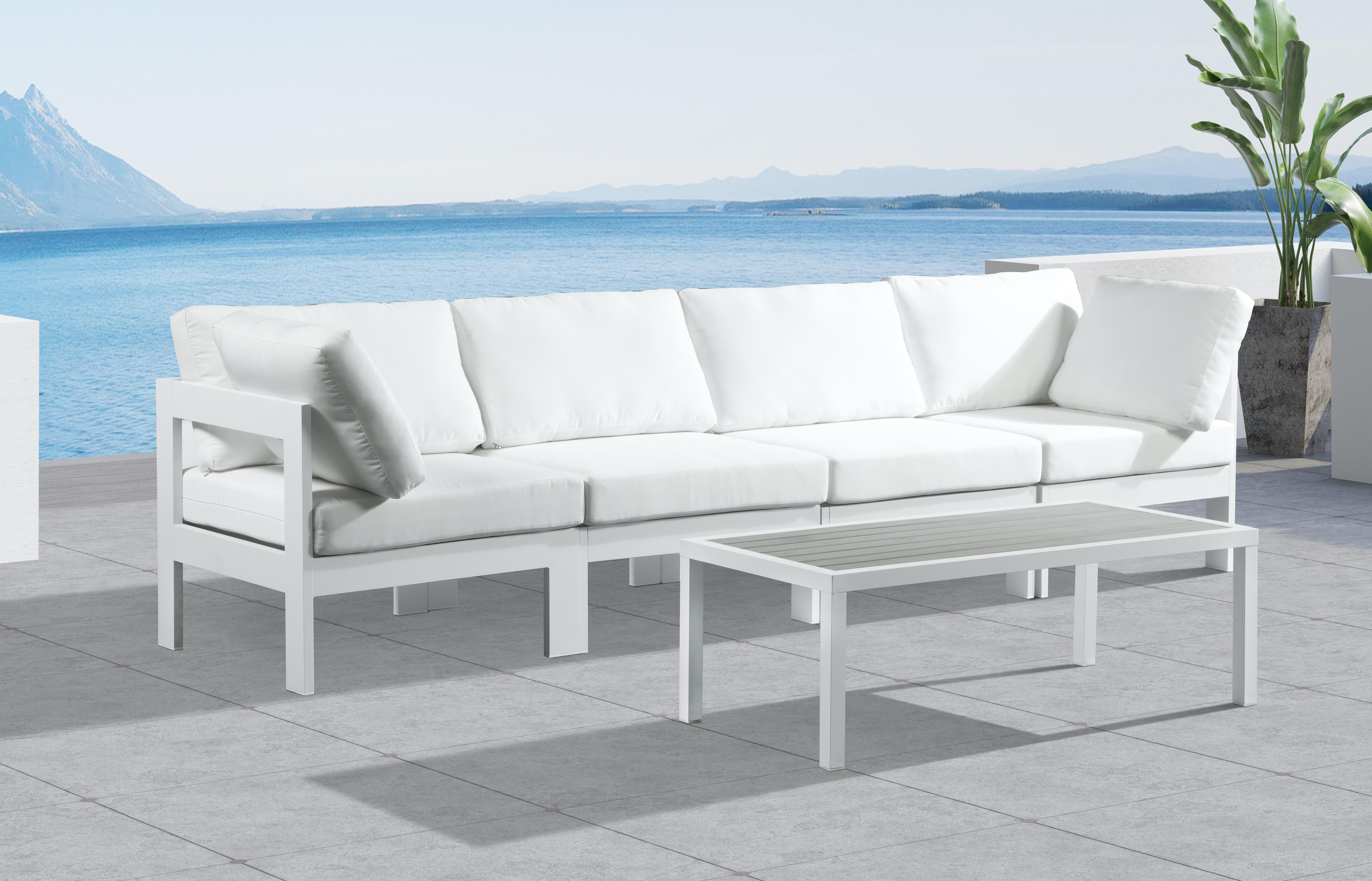 Nizuc White Waterproof Fabric Outdoor Patio Modular Sofa - Luxury Home Furniture (MI)