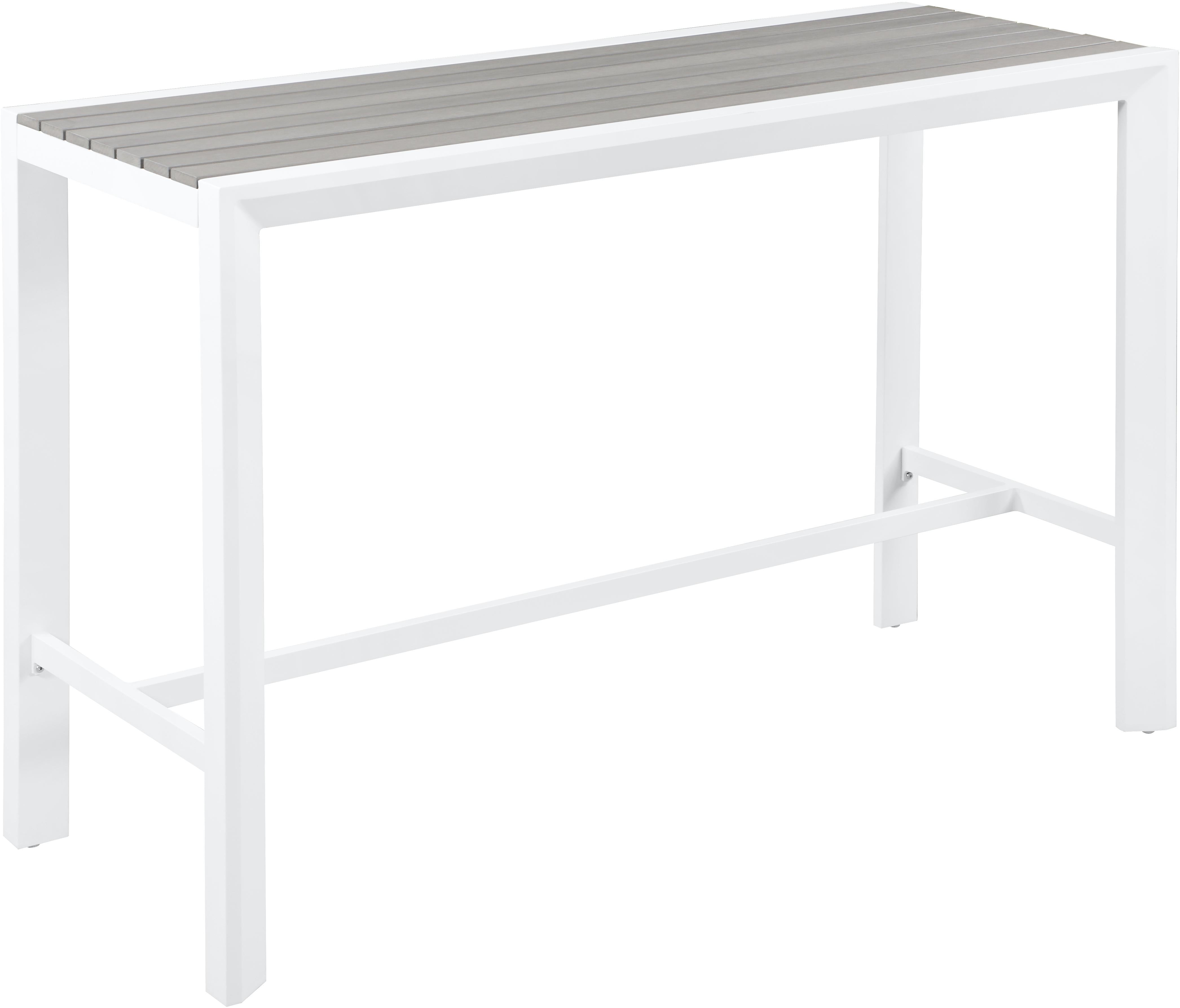 Nizuc Grey manufactured wood Outdoor Patio Aluminum Rectangle Bar Table - Luxury Home Furniture (MI)