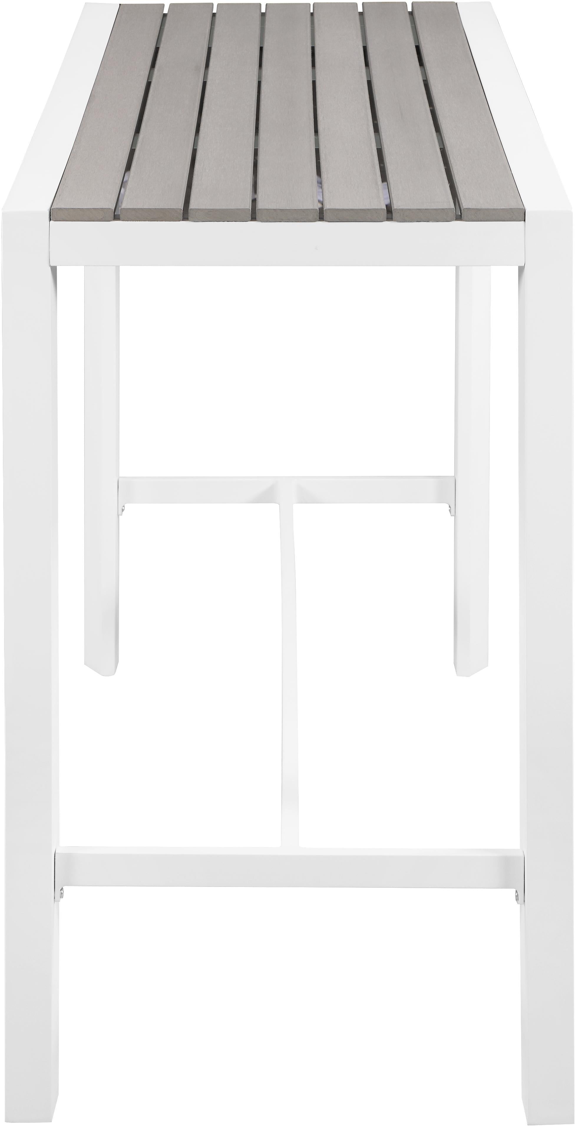 Nizuc Grey manufactured wood Outdoor Patio Aluminum Rectangle Bar Table - Luxury Home Furniture (MI)