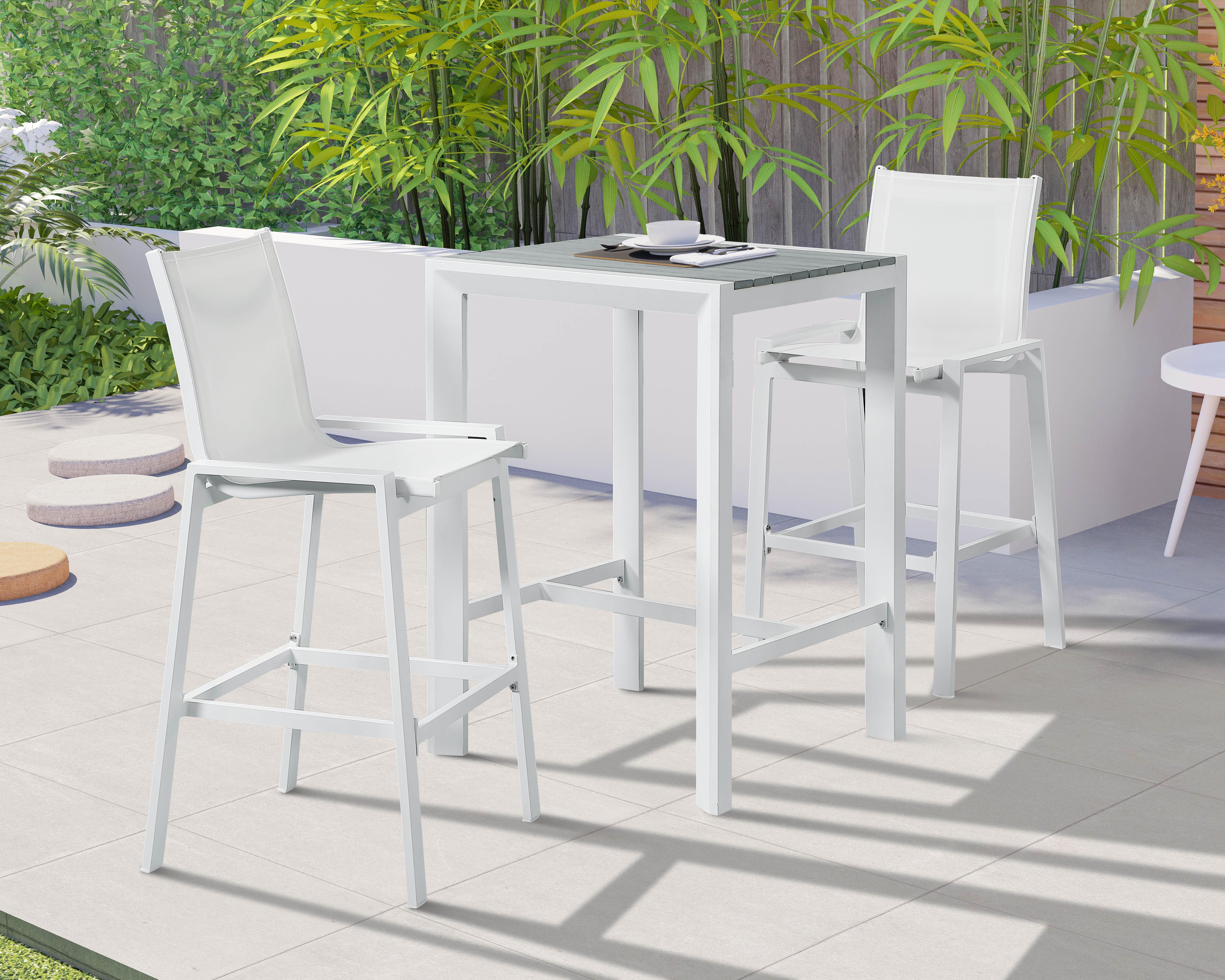 Nizuc Grey manufactured wood Outdoor Patio Aluminum Square Bar Table - Luxury Home Furniture (MI)