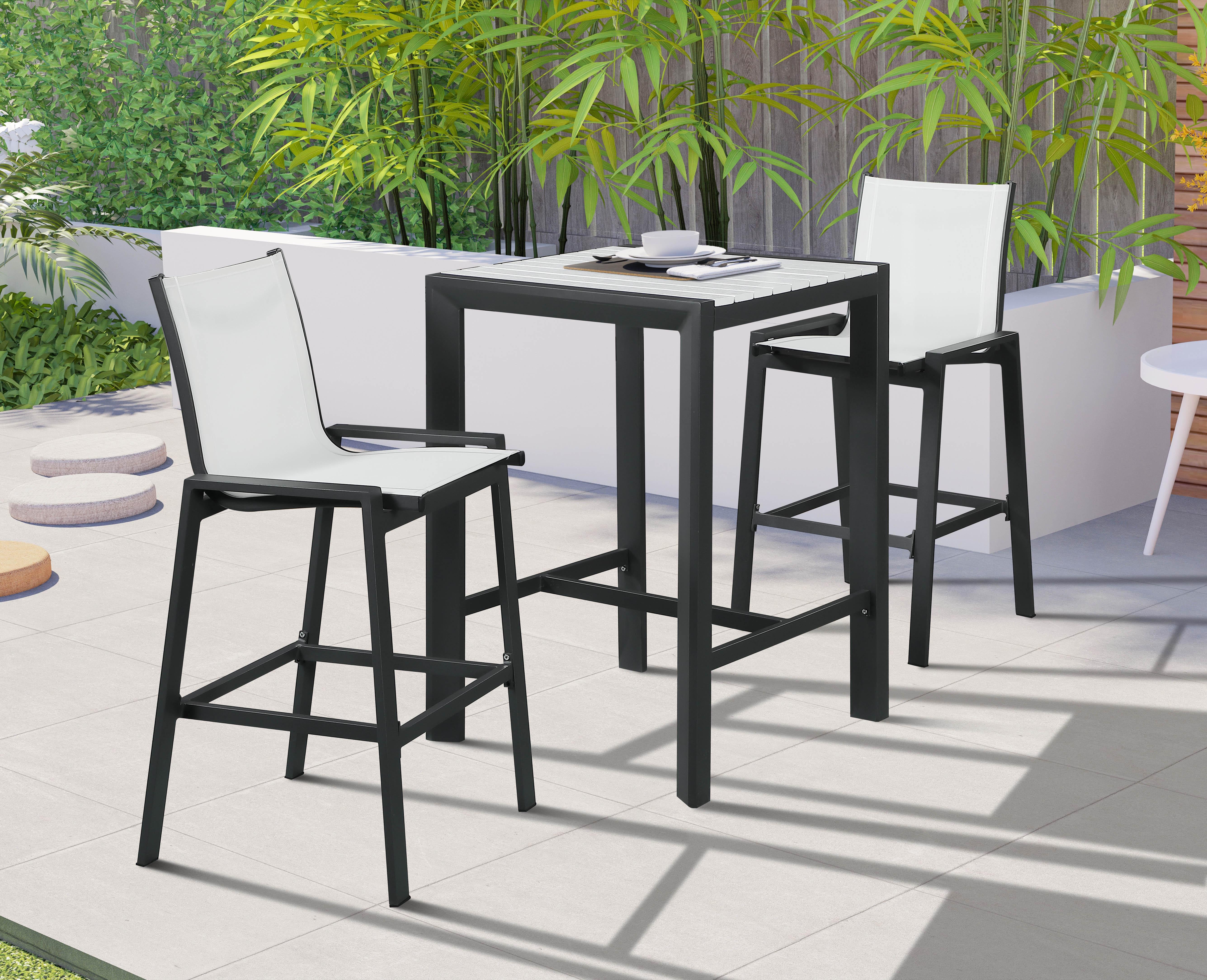 Nizuc White manufactured wood Outdoor Patio Aluminum Square Bar Table - Luxury Home Furniture (MI)