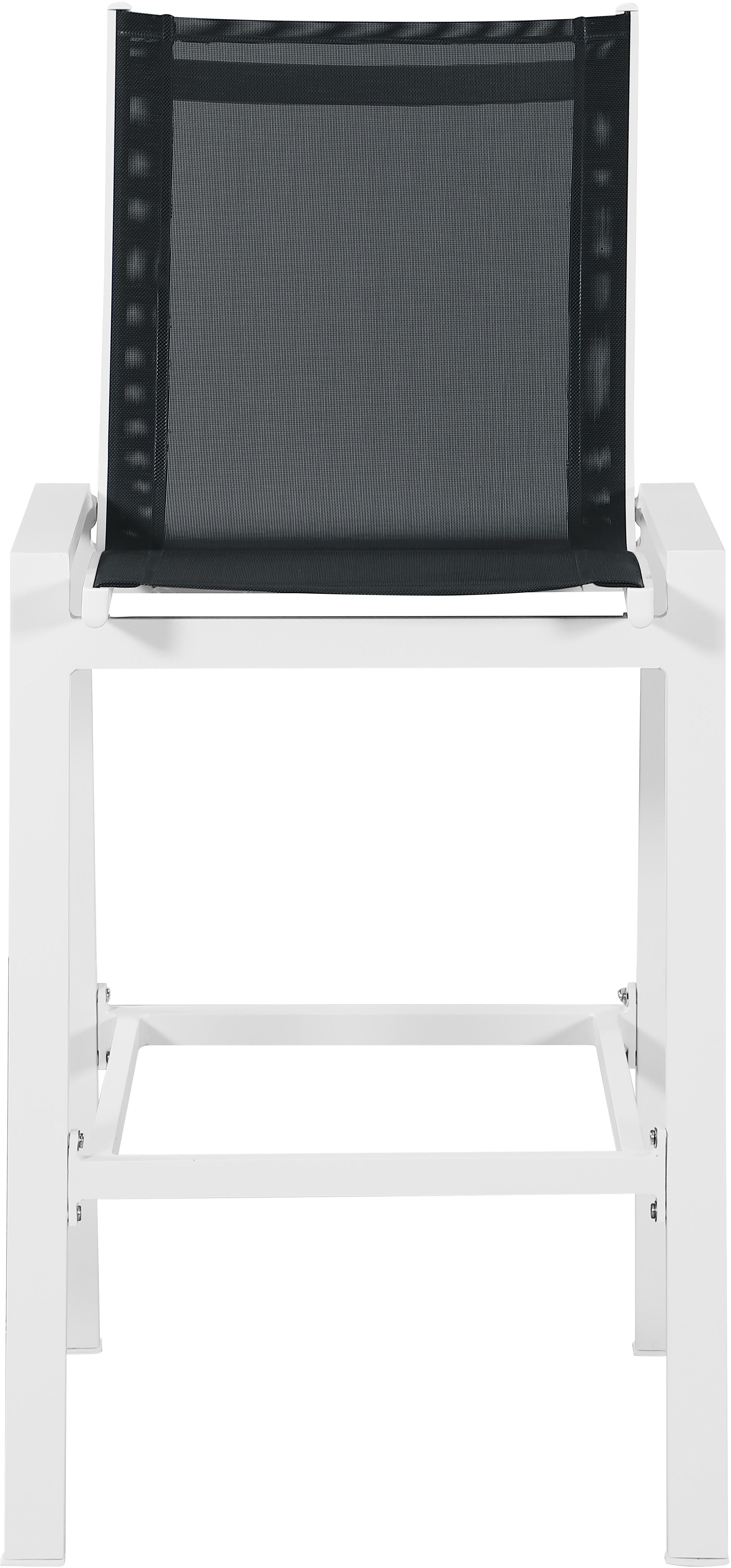 Nizuc Black Mesh Waterproof Fabric Outdoor Patio Aluminum Mesh Barstool - Luxury Home Furniture (MI)