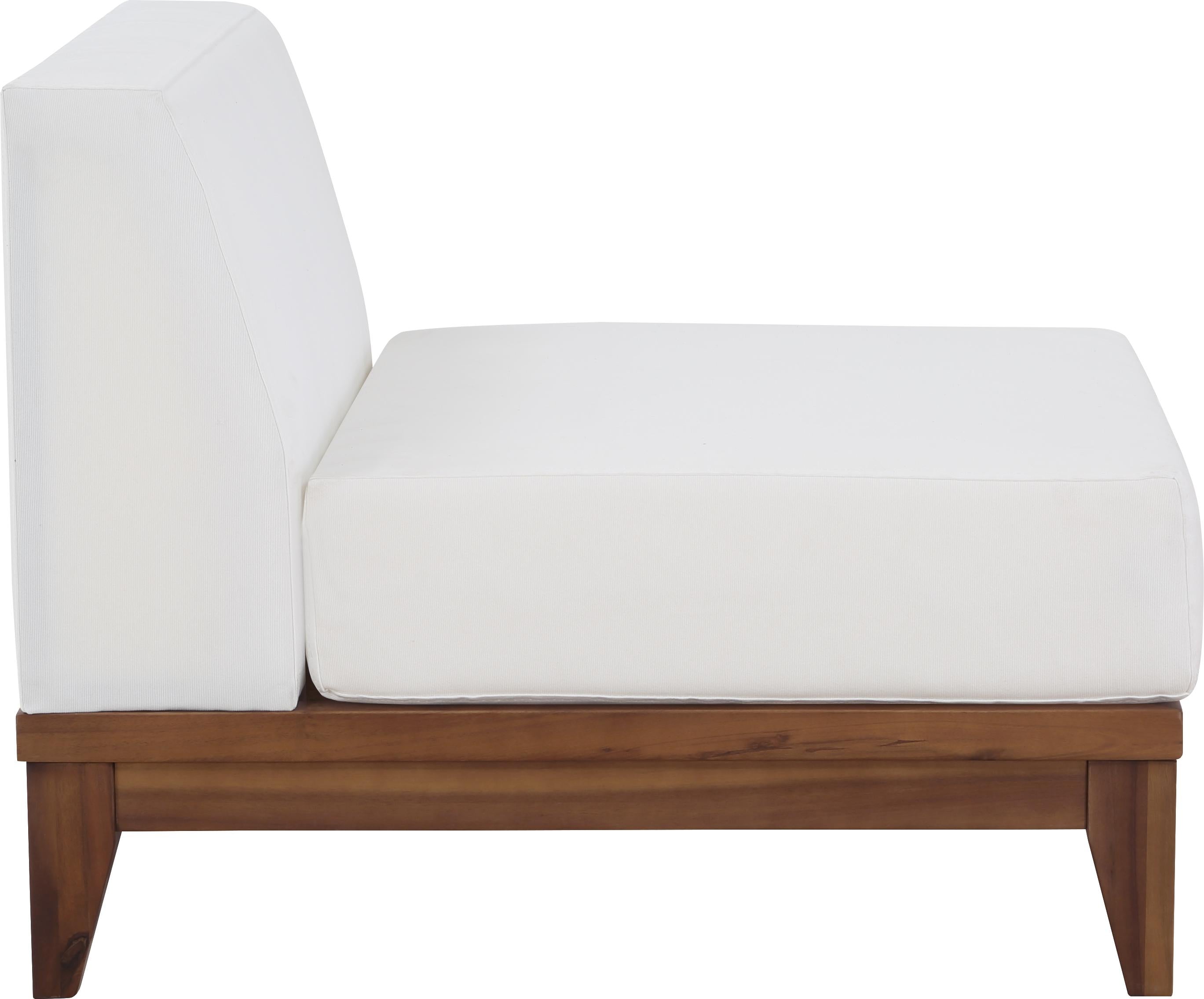 Rio Off White Waterproof Fabric Outdoor Patio Modular Armless Chair - Luxury Home Furniture (MI)