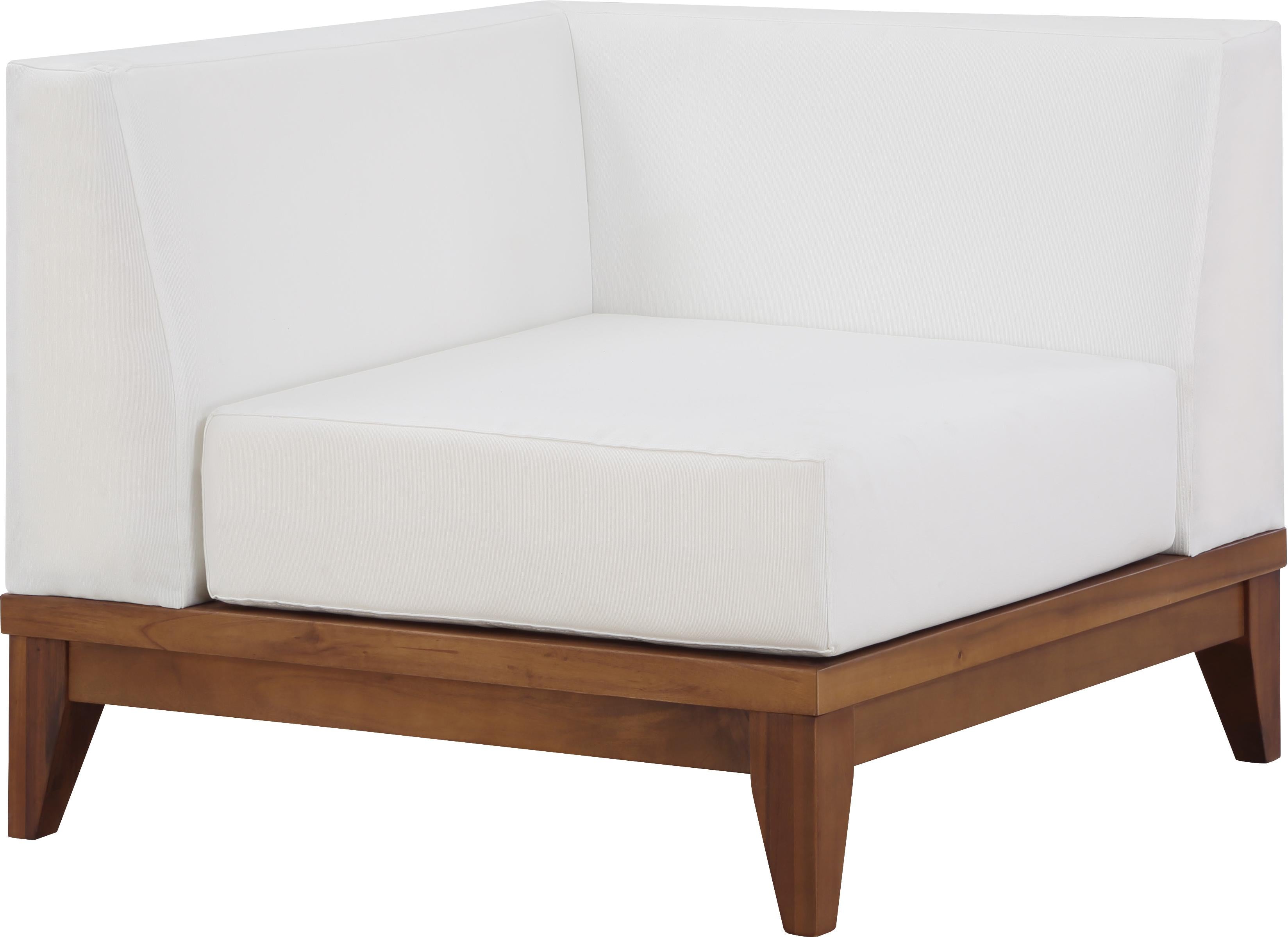 Rio Off White Waterproof Fabric Outdoor Patio Modular Corner Chair - Luxury Home Furniture (MI)