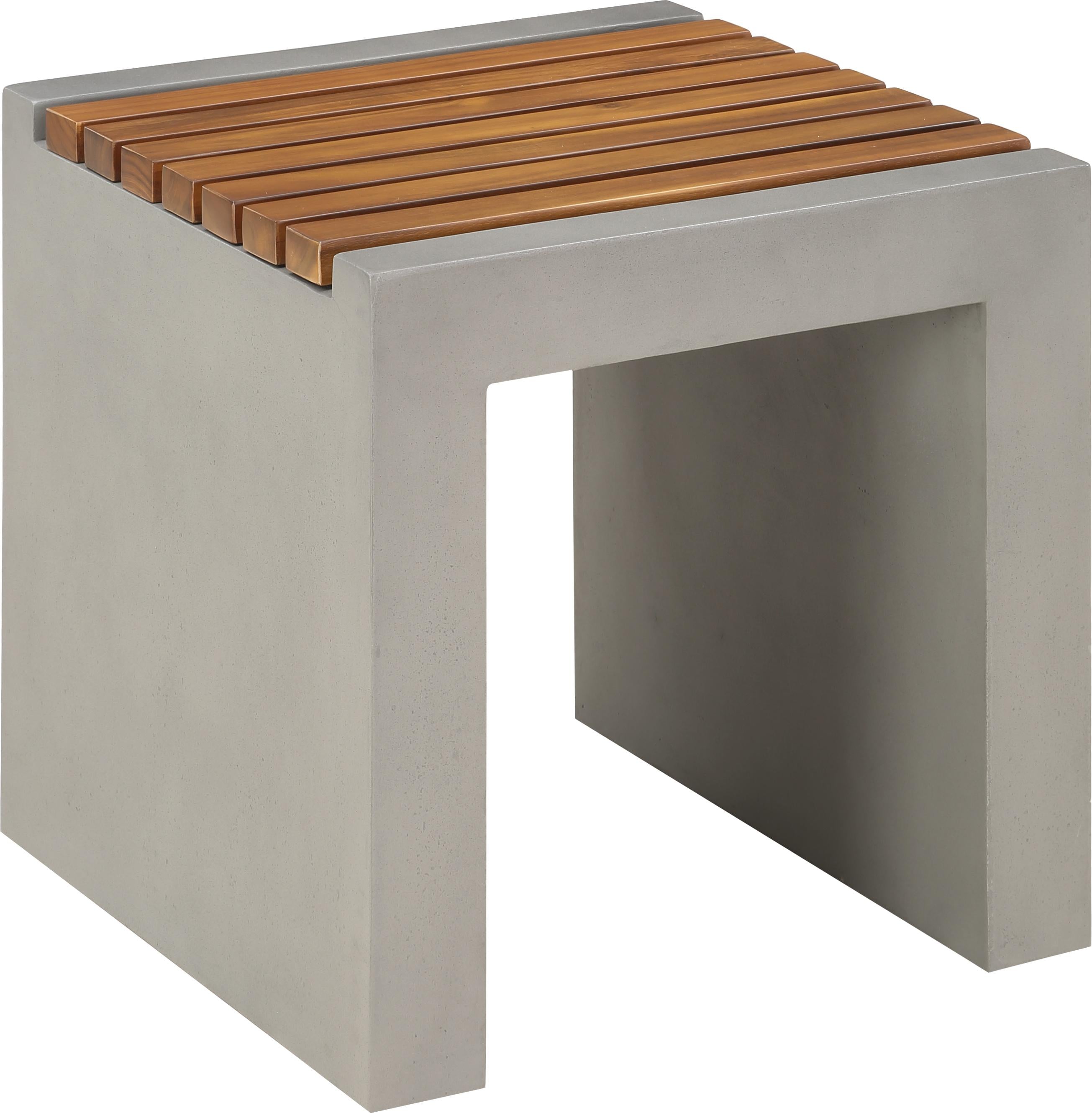 Rio Light Grey Concrete Cement End Table - Luxury Home Furniture (MI)