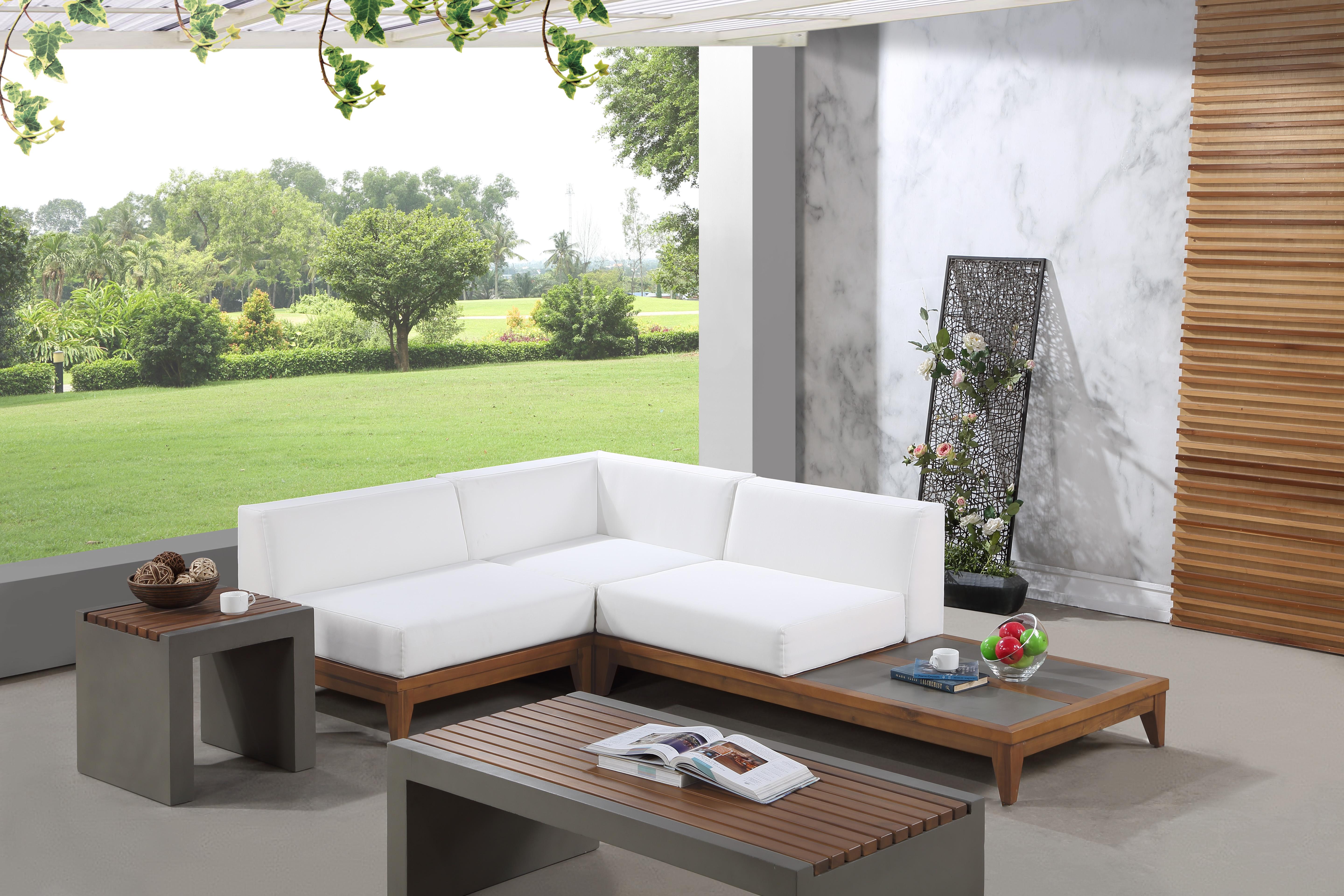 Rio Off White Waterproof Fabric Outdoor Patio Modular Sectional - Luxury Home Furniture (MI)