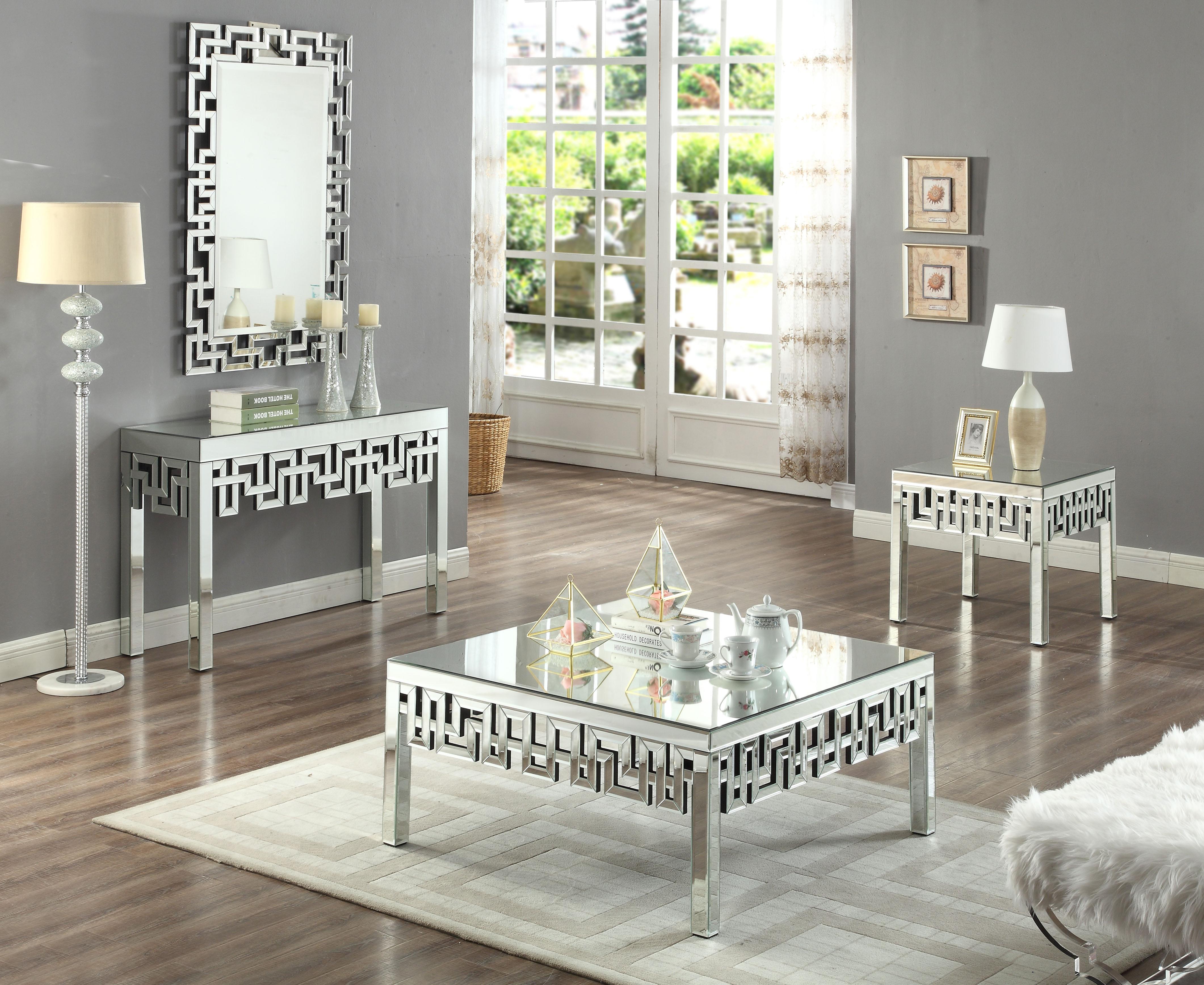 Aria Mirrored End Table - Luxury Home Furniture (MI)