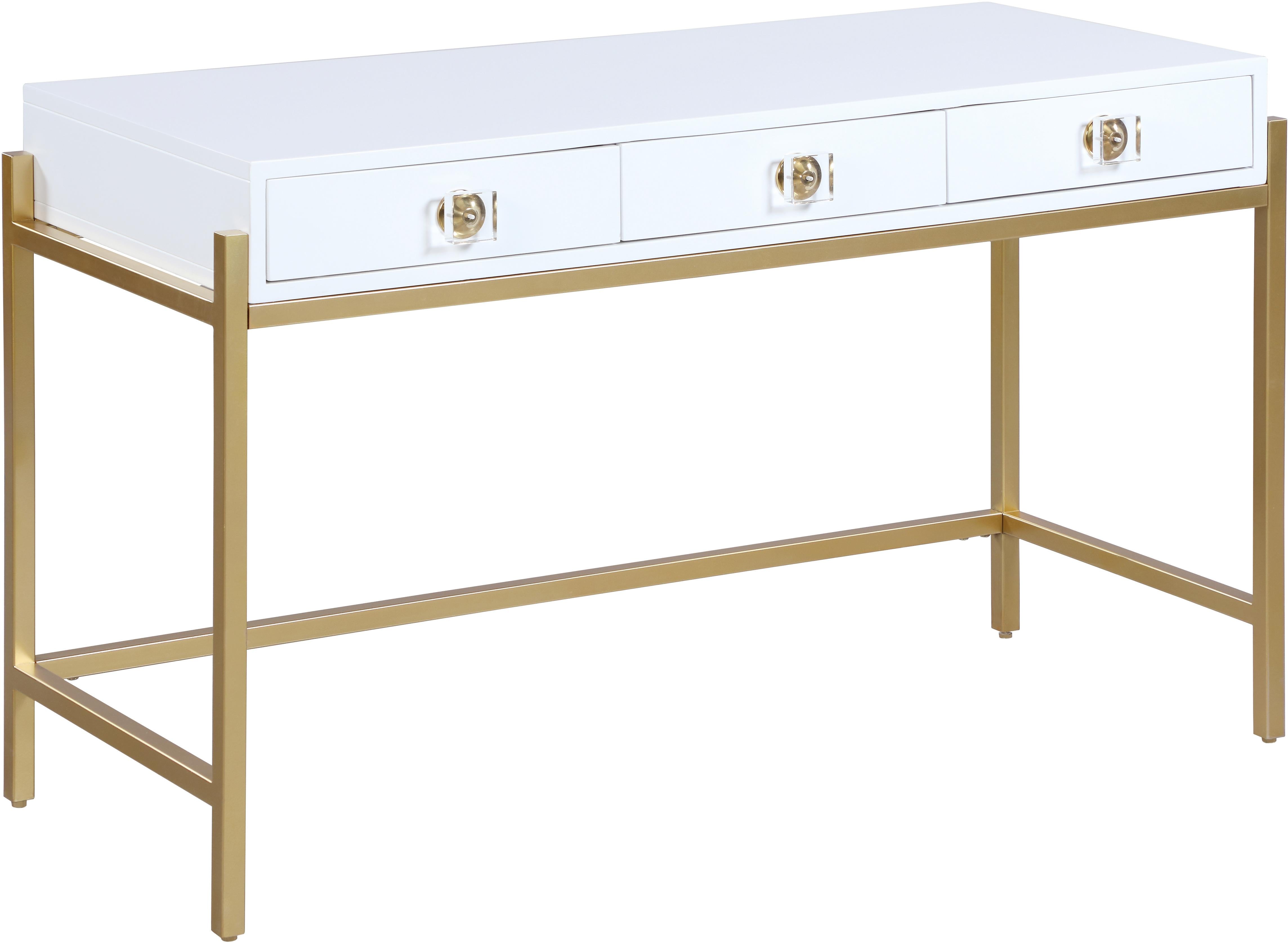 Abigail White / Gold Desk/Console - Luxury Home Furniture (MI)