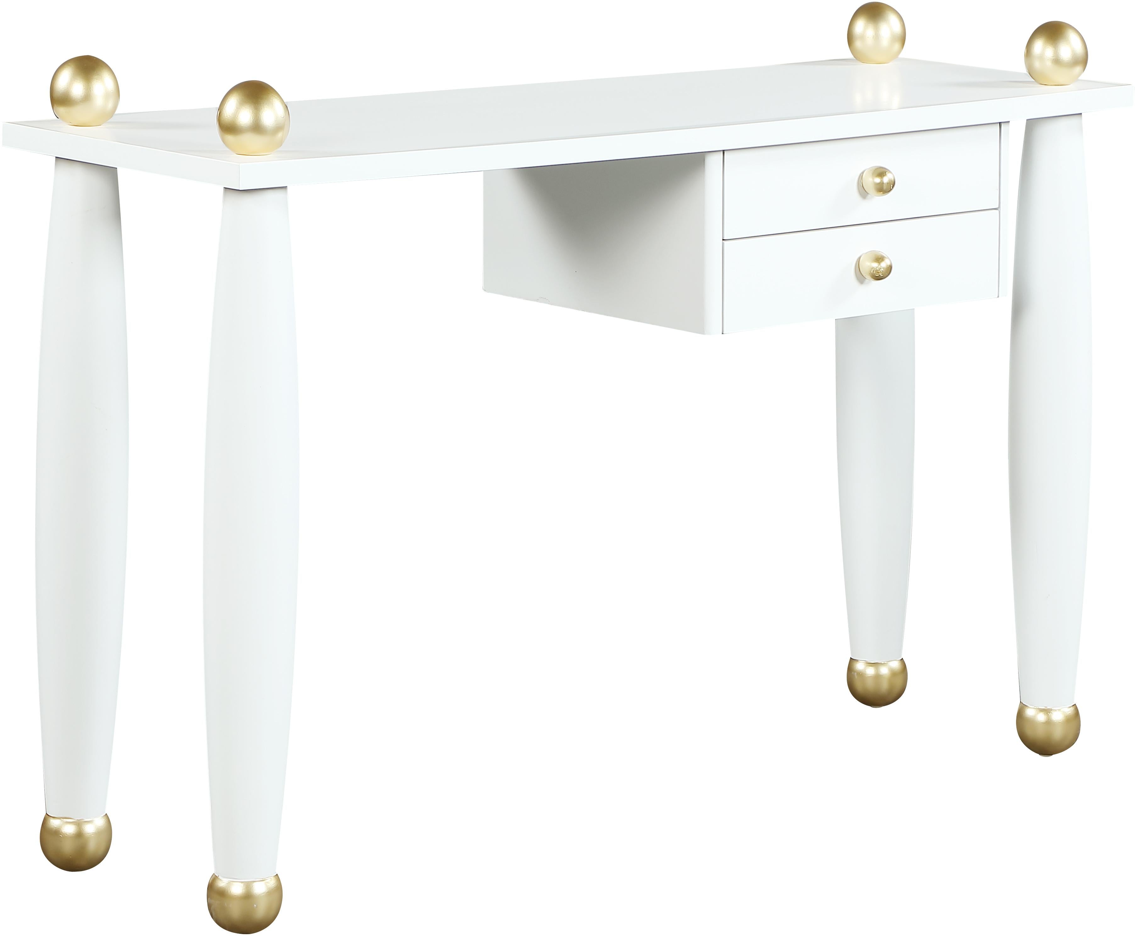 Etro White / Gold Desk/Console - Luxury Home Furniture (MI)
