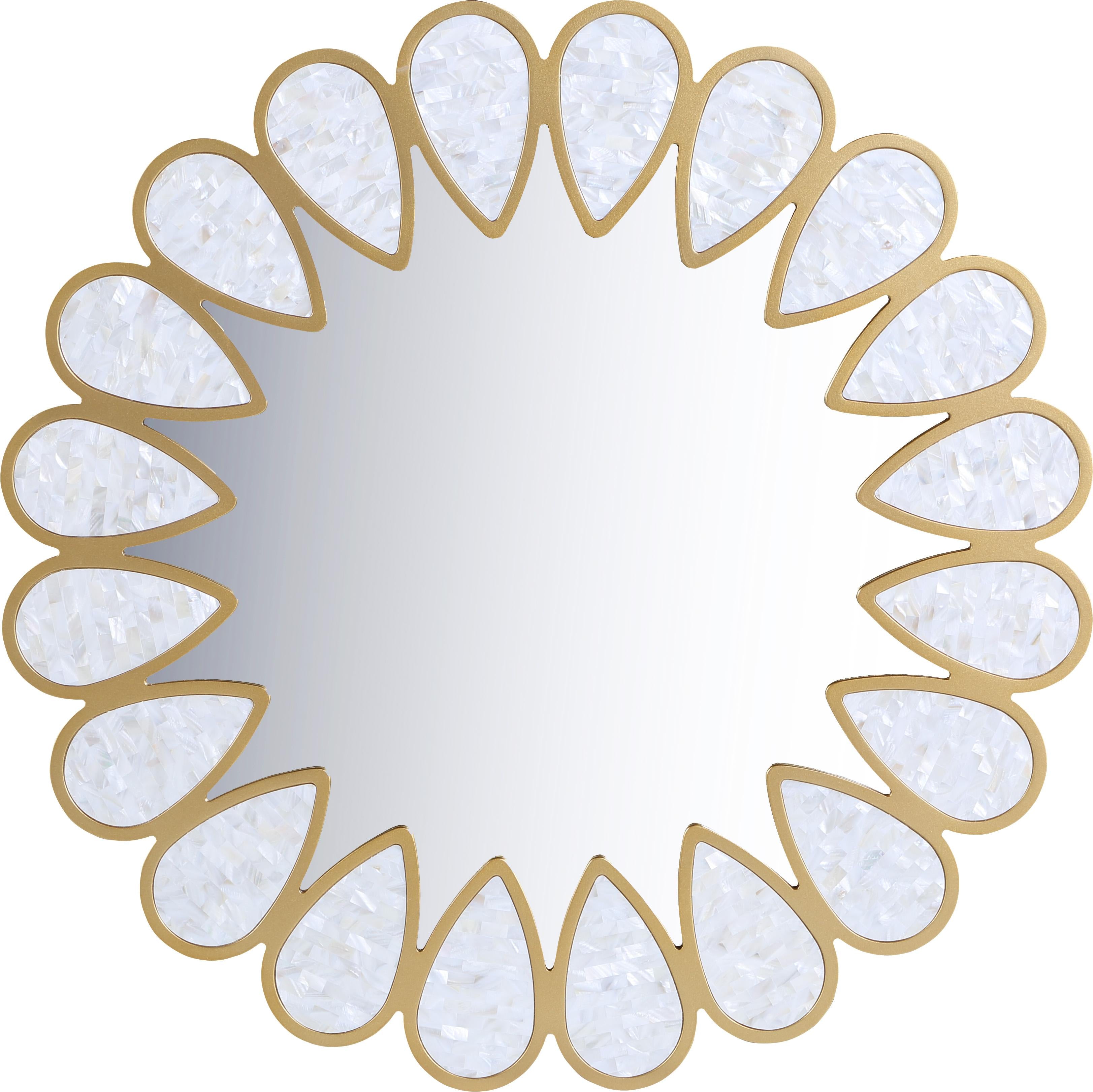 Shell White Mirror - Luxury Home Furniture (MI)
