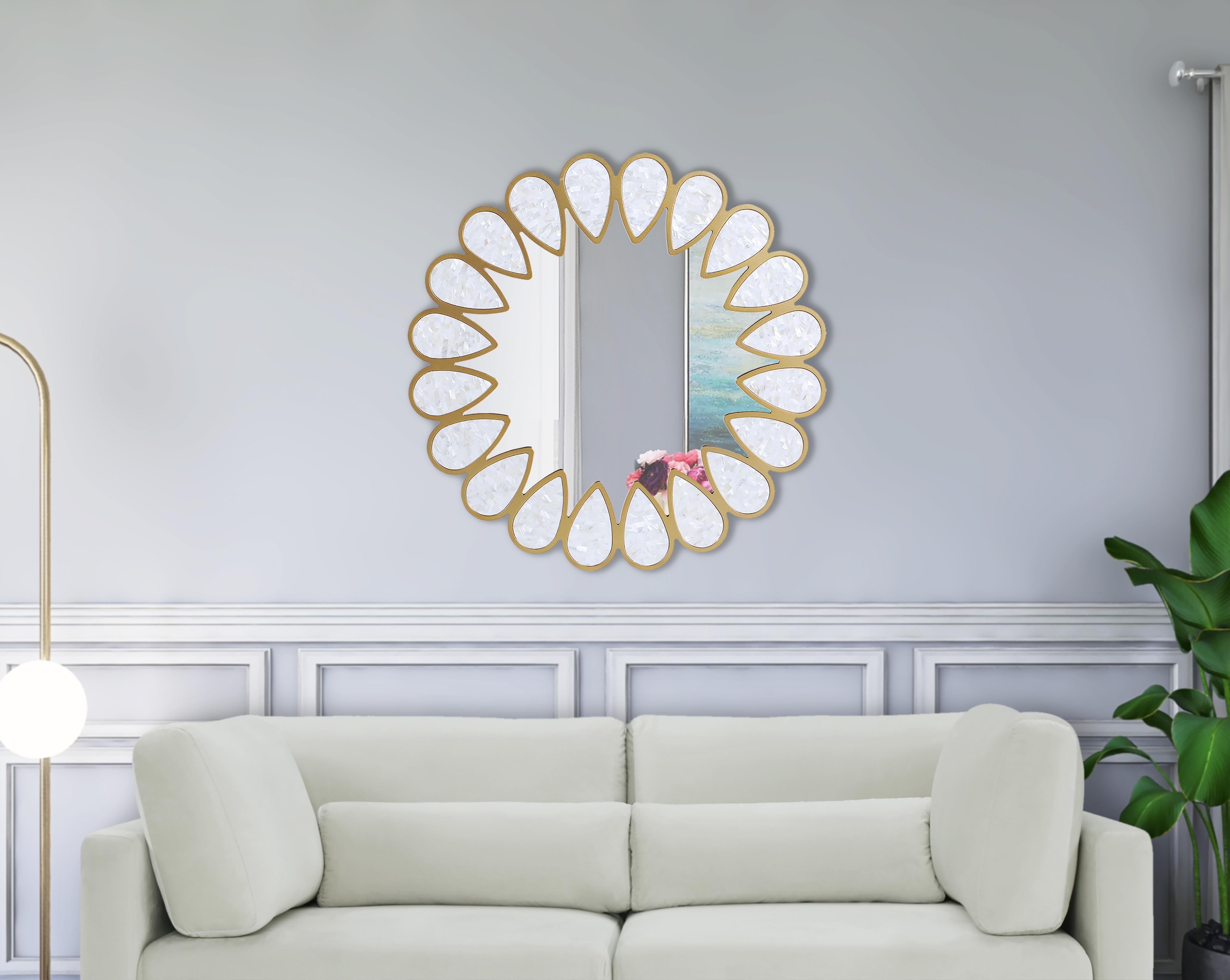Shell White Mirror - Luxury Home Furniture (MI)
