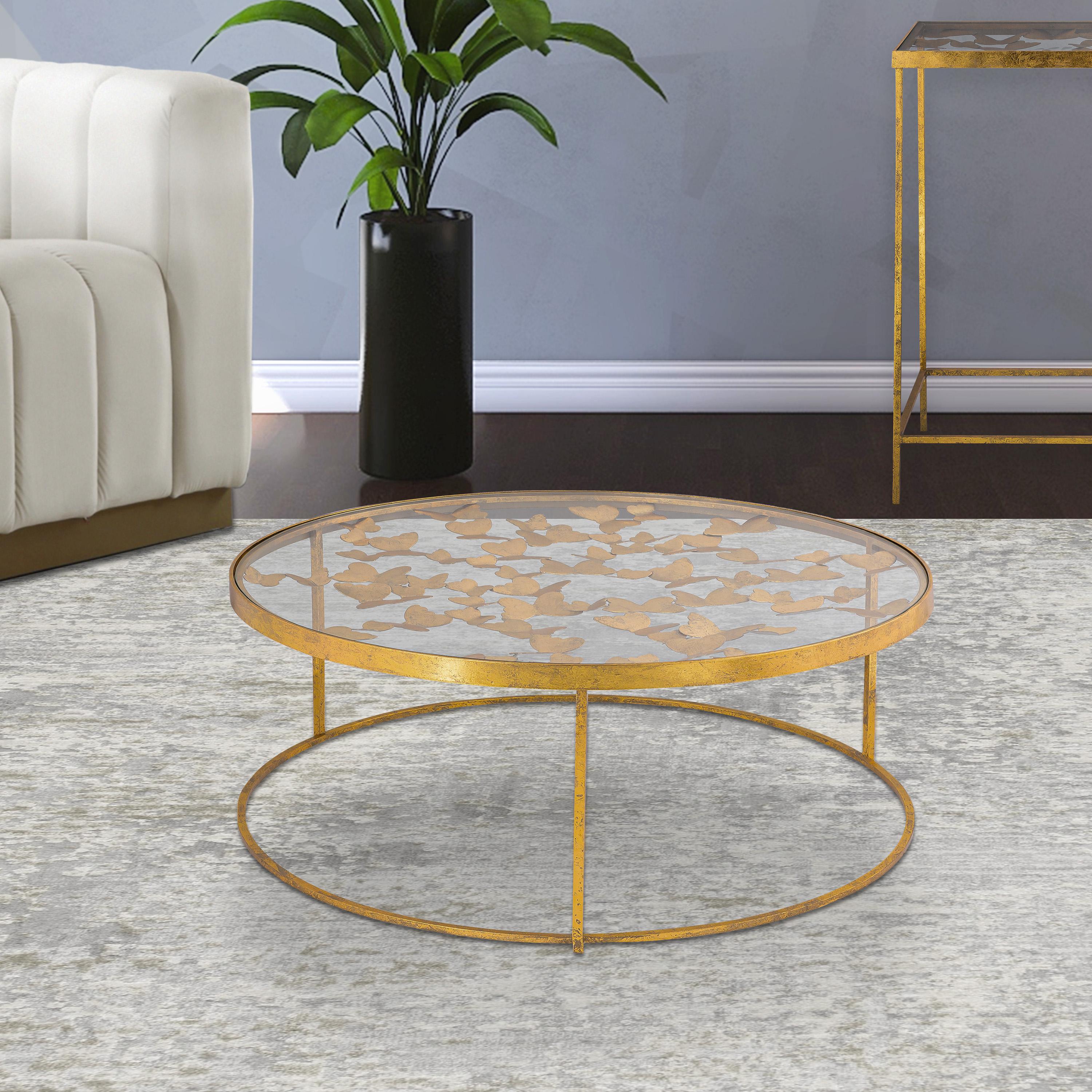 Butterfly Gold Coffee Table - Luxury Home Furniture (MI)
