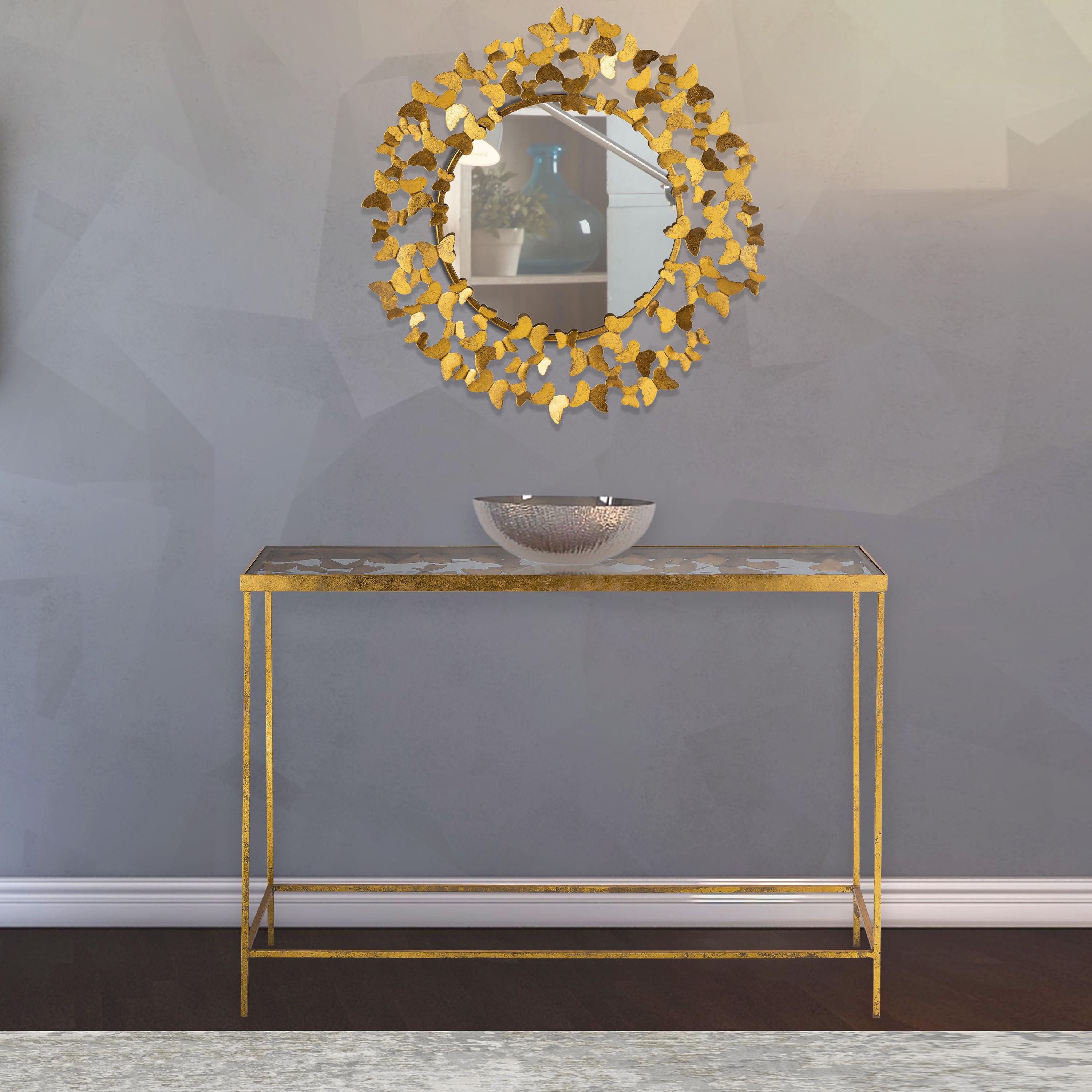 Butterfly Gold Console Table - Luxury Home Furniture (MI)
